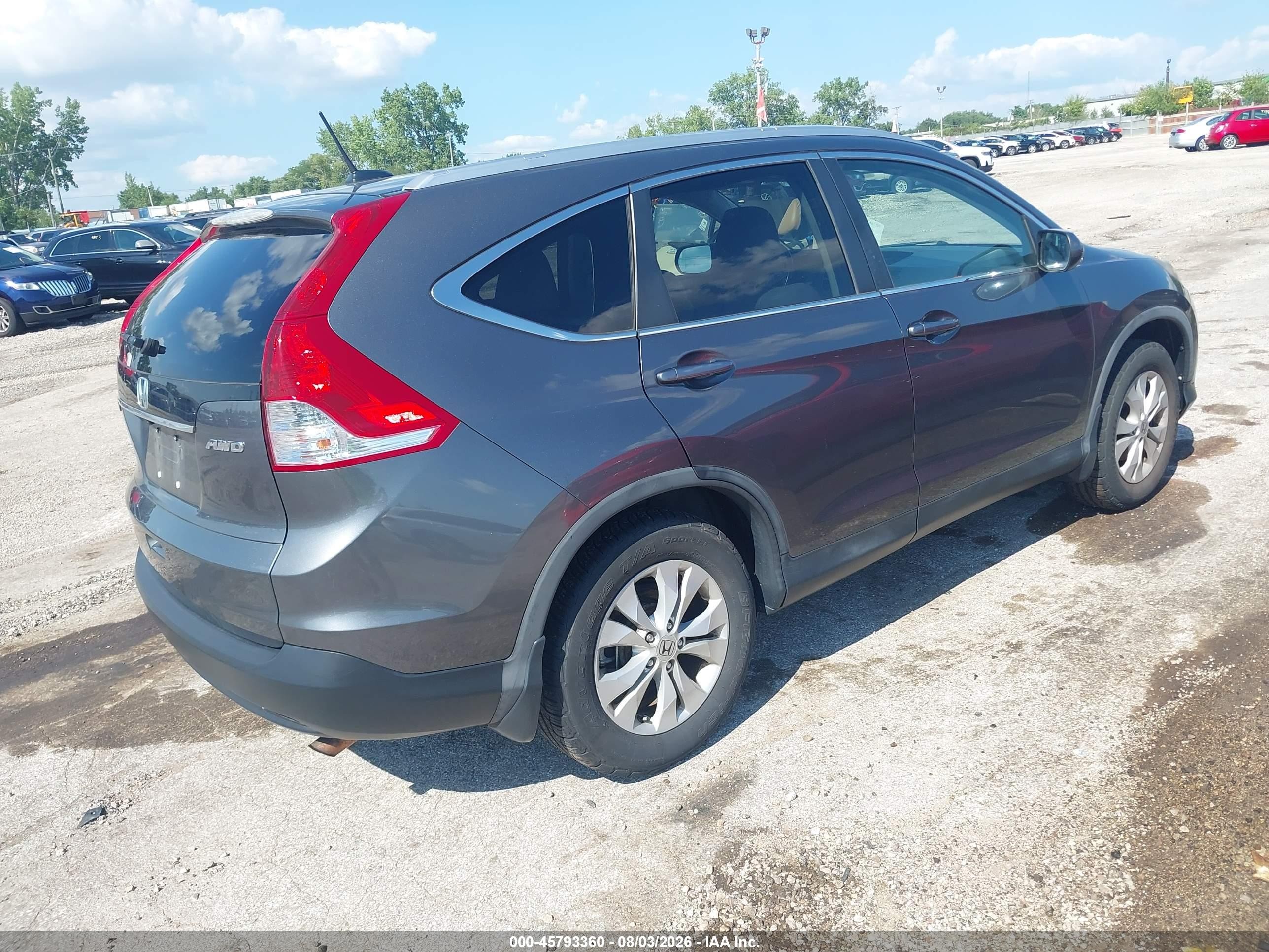 2013 Honda Cr-v Ex-l Gray vin: 2HKRM4H72DH619180