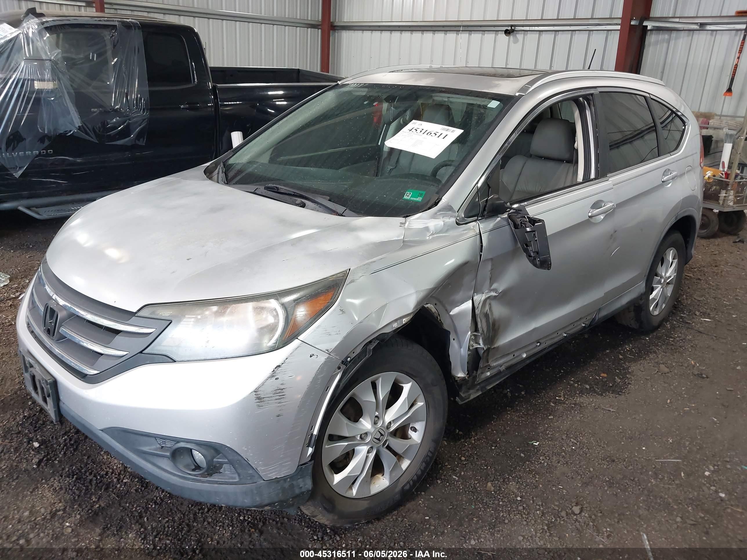 2013 Honda Cr-v Ex-l Gray vin: 2HKRM4H72DH630552