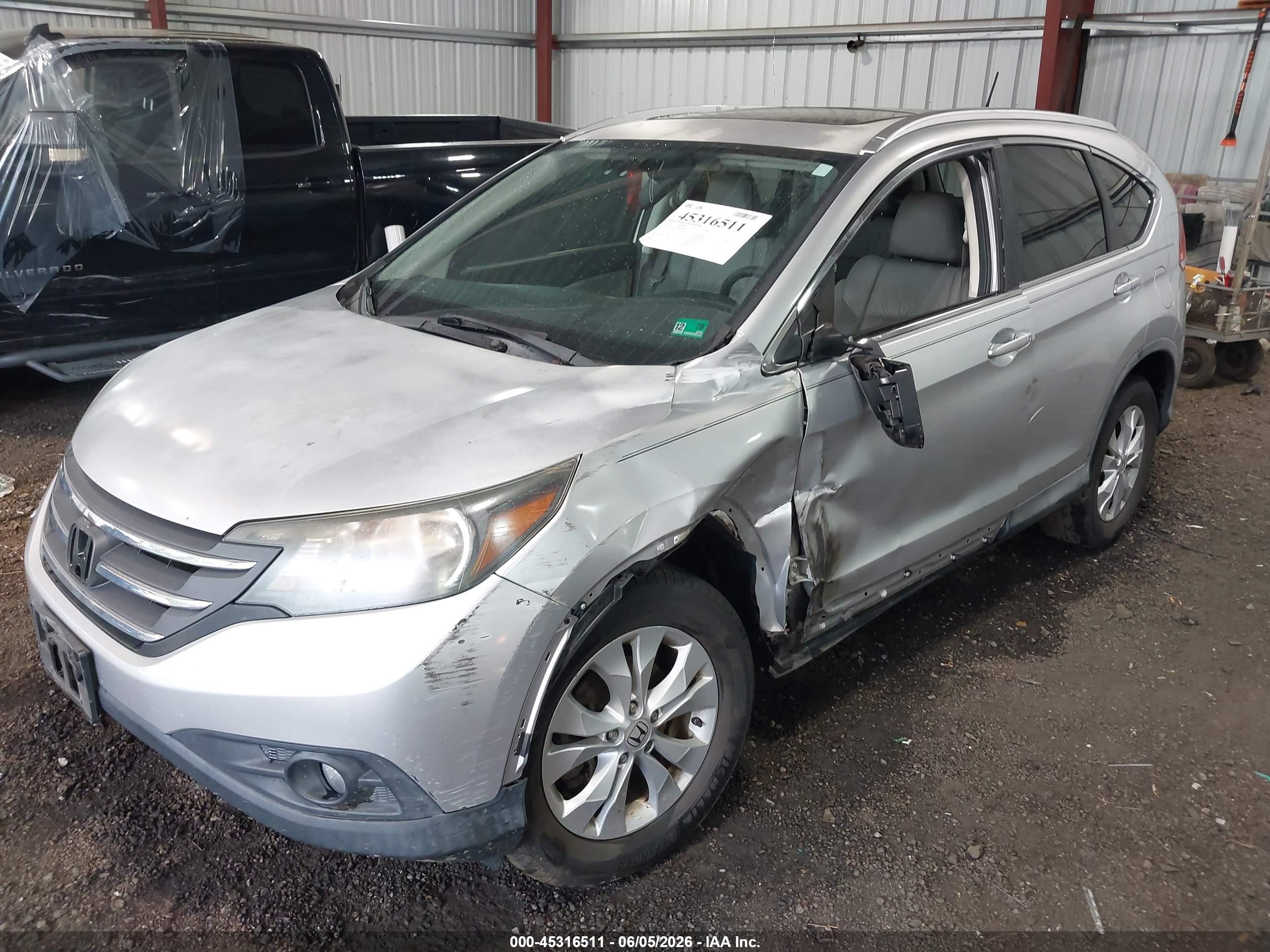 2013 Honda Cr-v Ex-l Gray vin: 2HKRM4H72DH630552