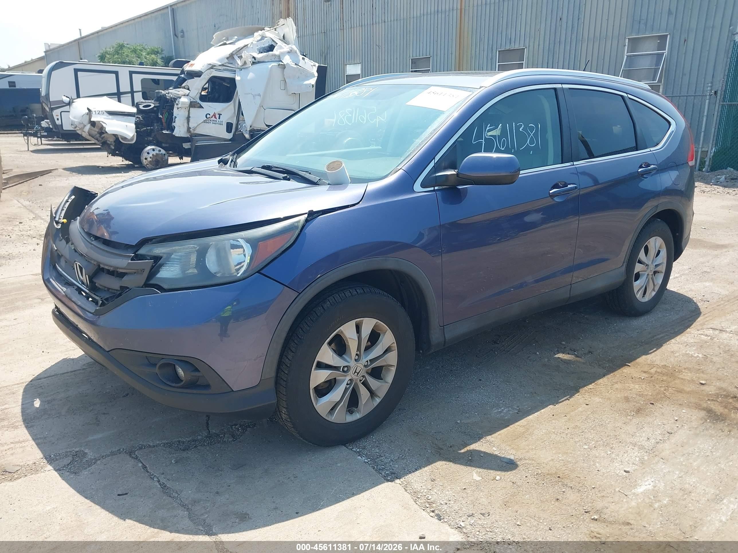 2013 Honda Cr-v Ex-l Blue vin: 2HKRM4H72DH676513