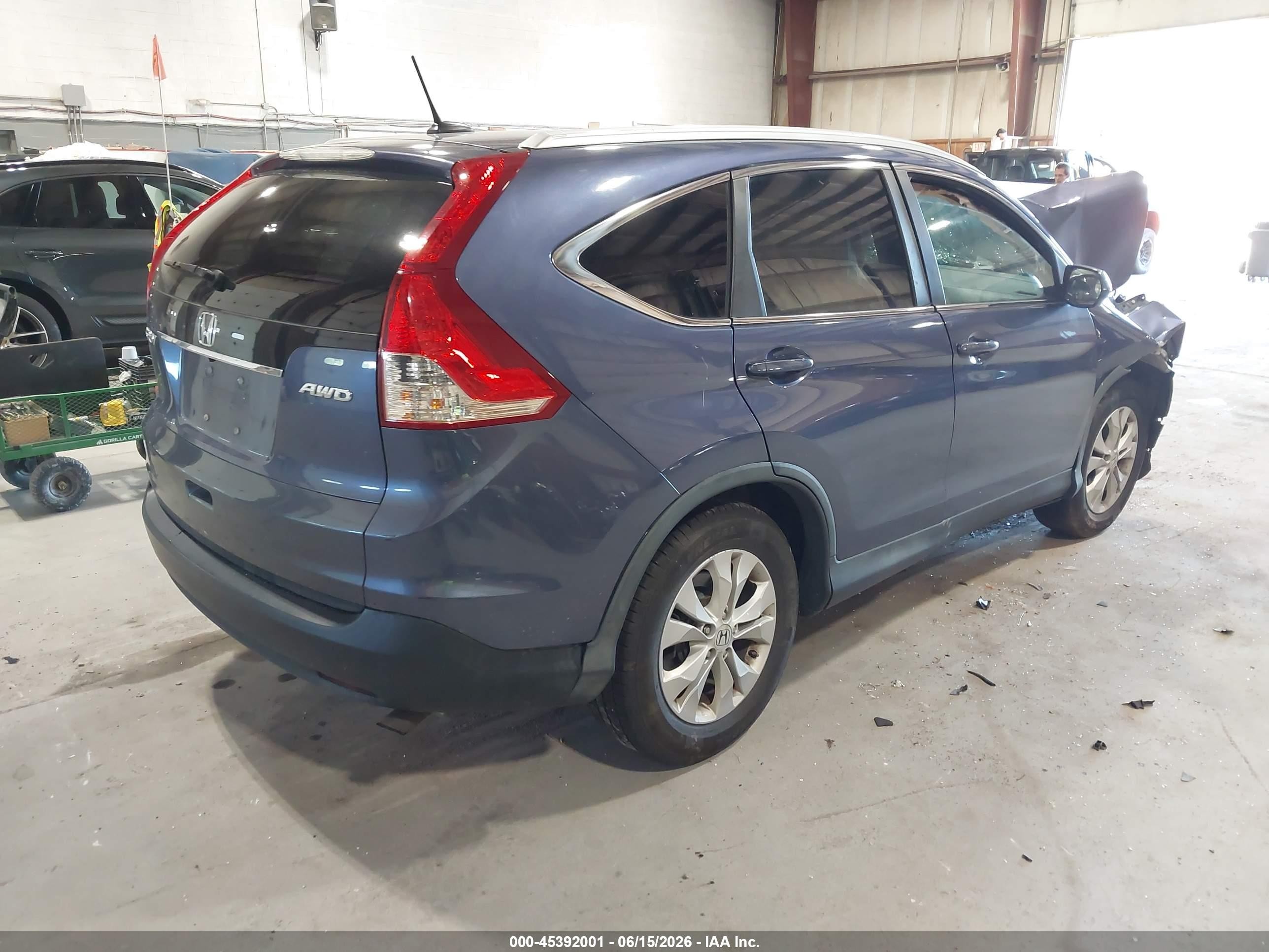 2013 Honda Cr-v Ex-l Blue vin: 2HKRM4H72DH691996