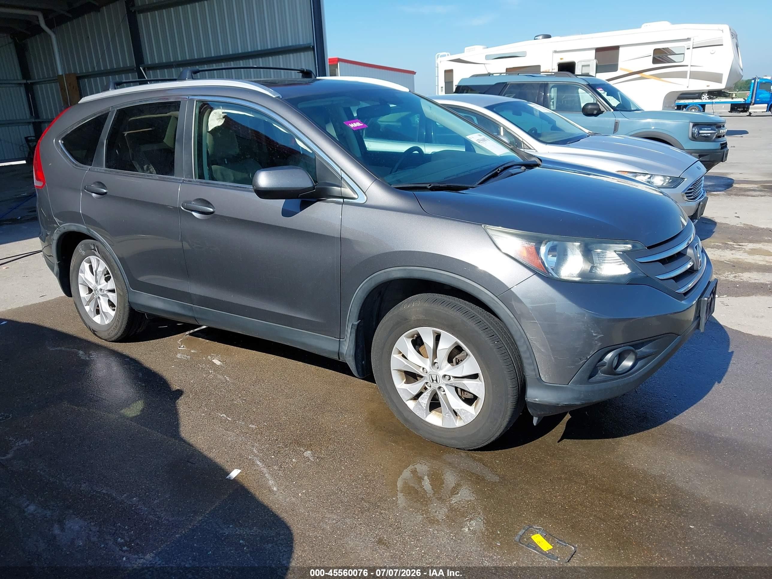 2013 Honda Cr-v Ex-l Gray vin: 2HKRM4H72DH694493