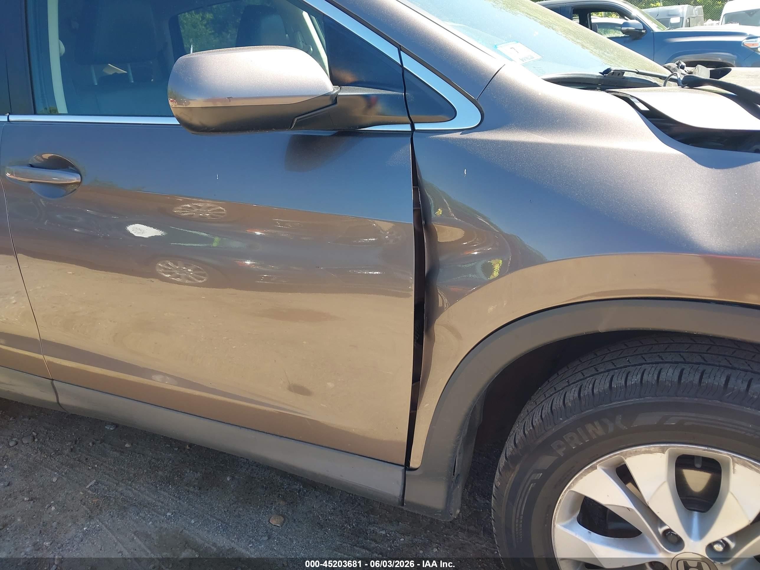 2014 Honda Cr-v Ex-l Brown vin: 2HKRM4H72EH651645