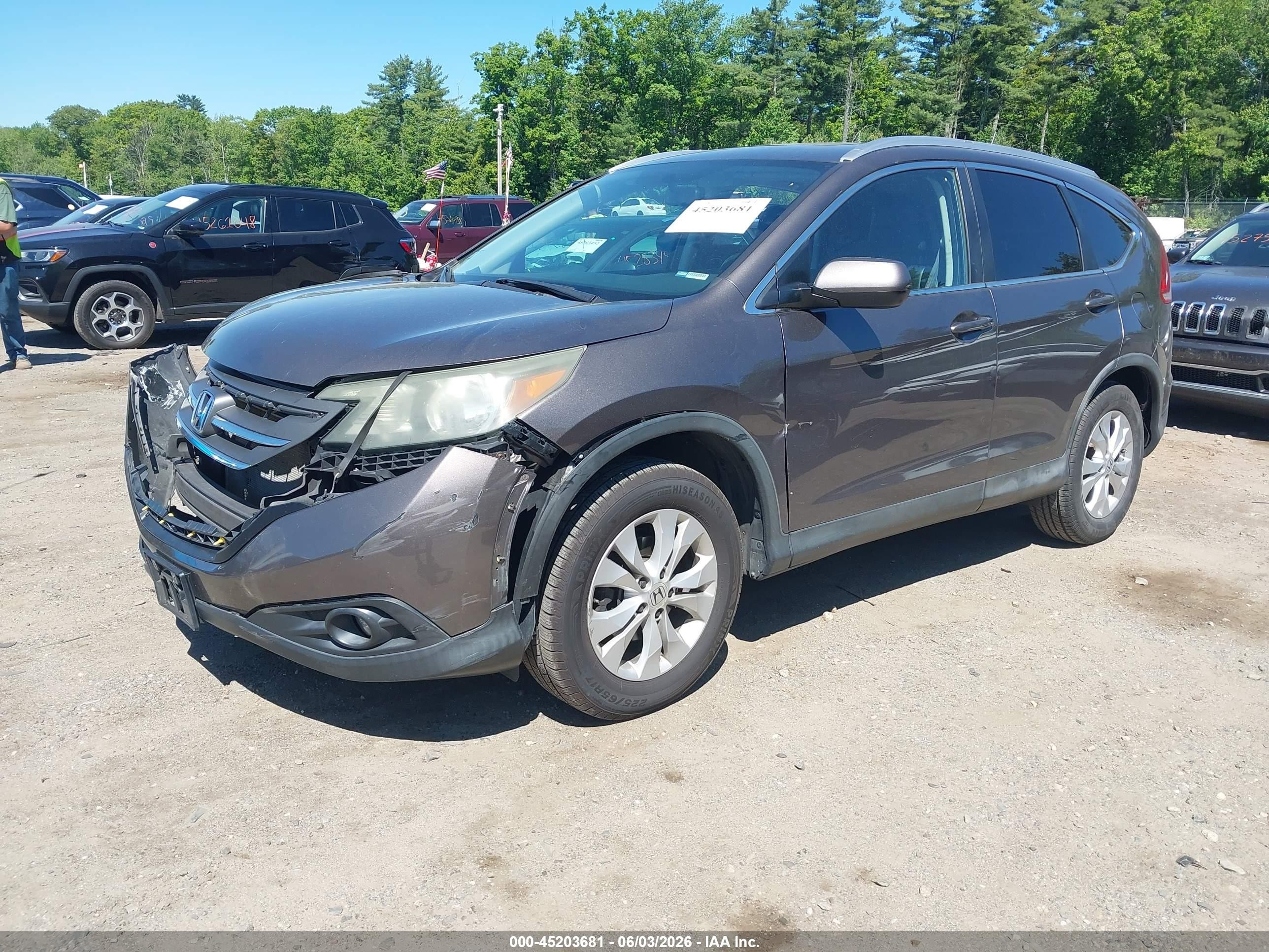 2014 Honda Cr-v Ex-l Brown vin: 2HKRM4H72EH651645