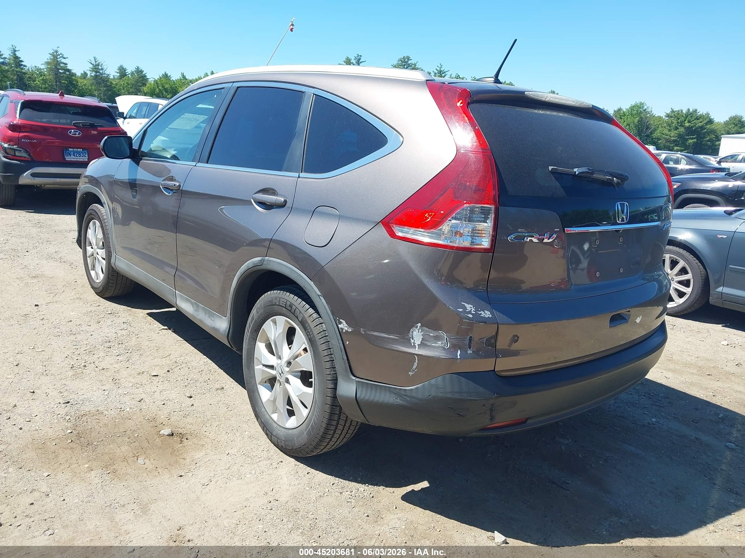 2014 Honda Cr-v Ex-l Brown vin: 2HKRM4H72EH651645