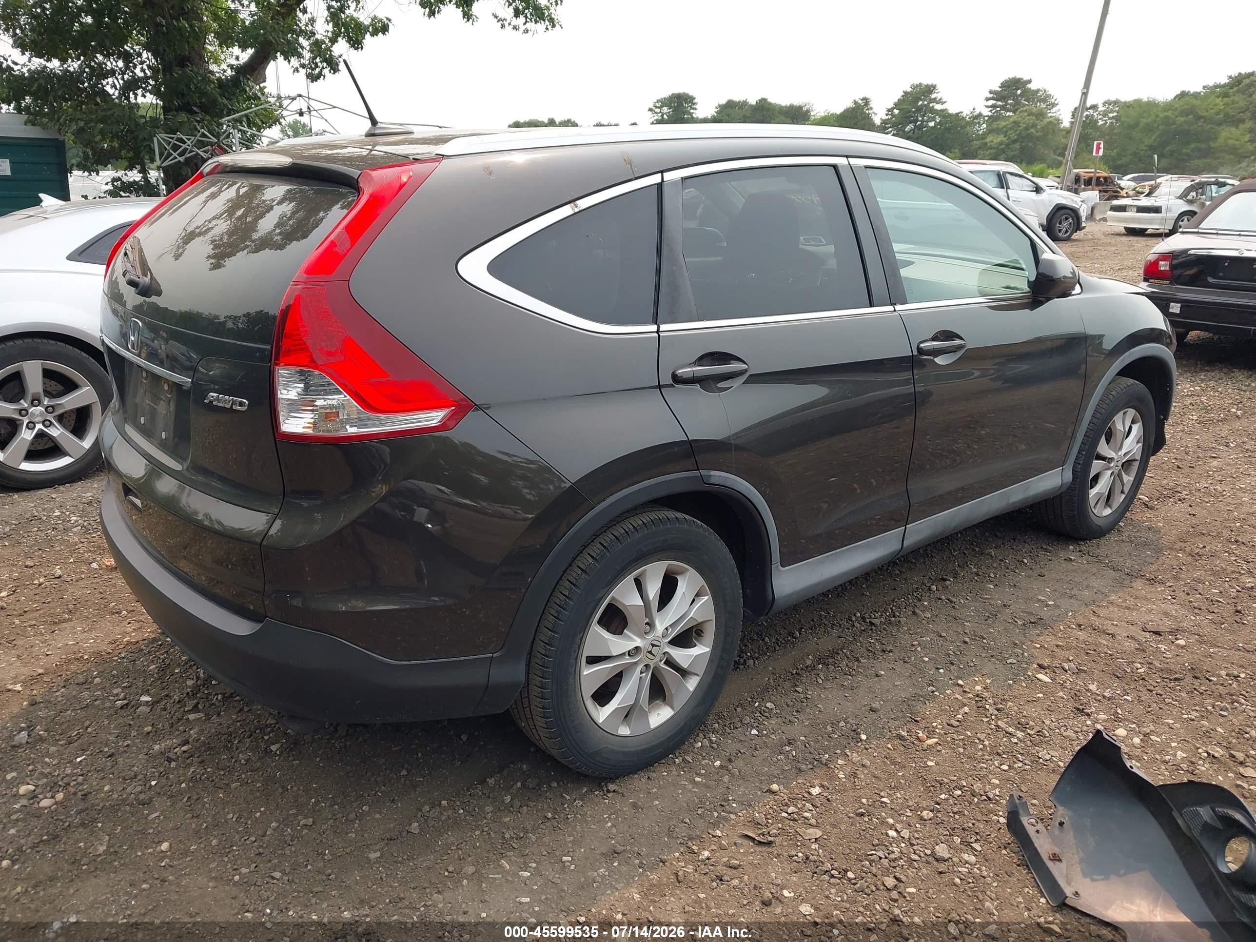 2014 Honda Cr-v Ex-l Brown vin: 2HKRM4H72EH673371