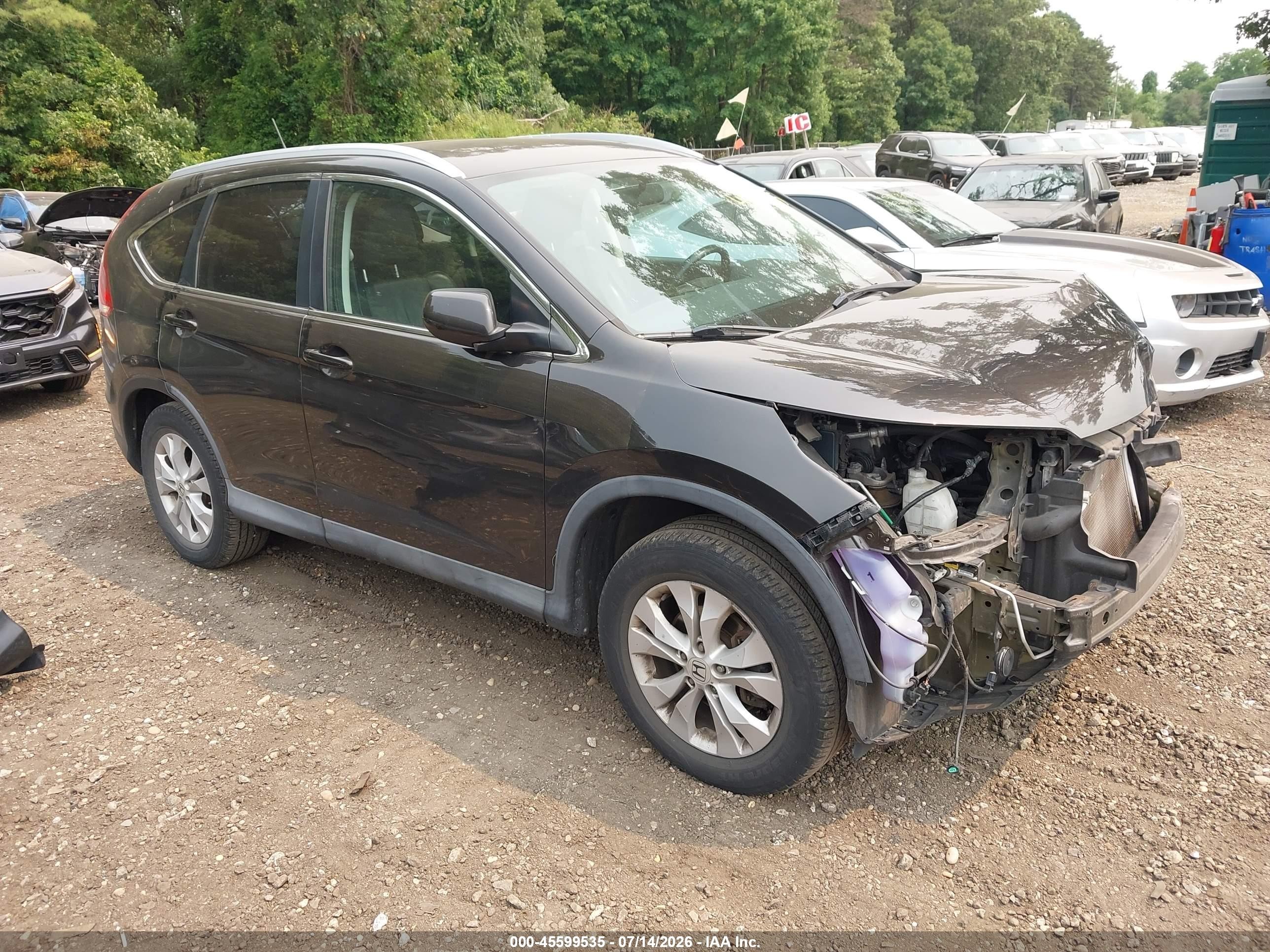 2014 Honda Cr-v Ex-l Brown vin: 2HKRM4H72EH673371
