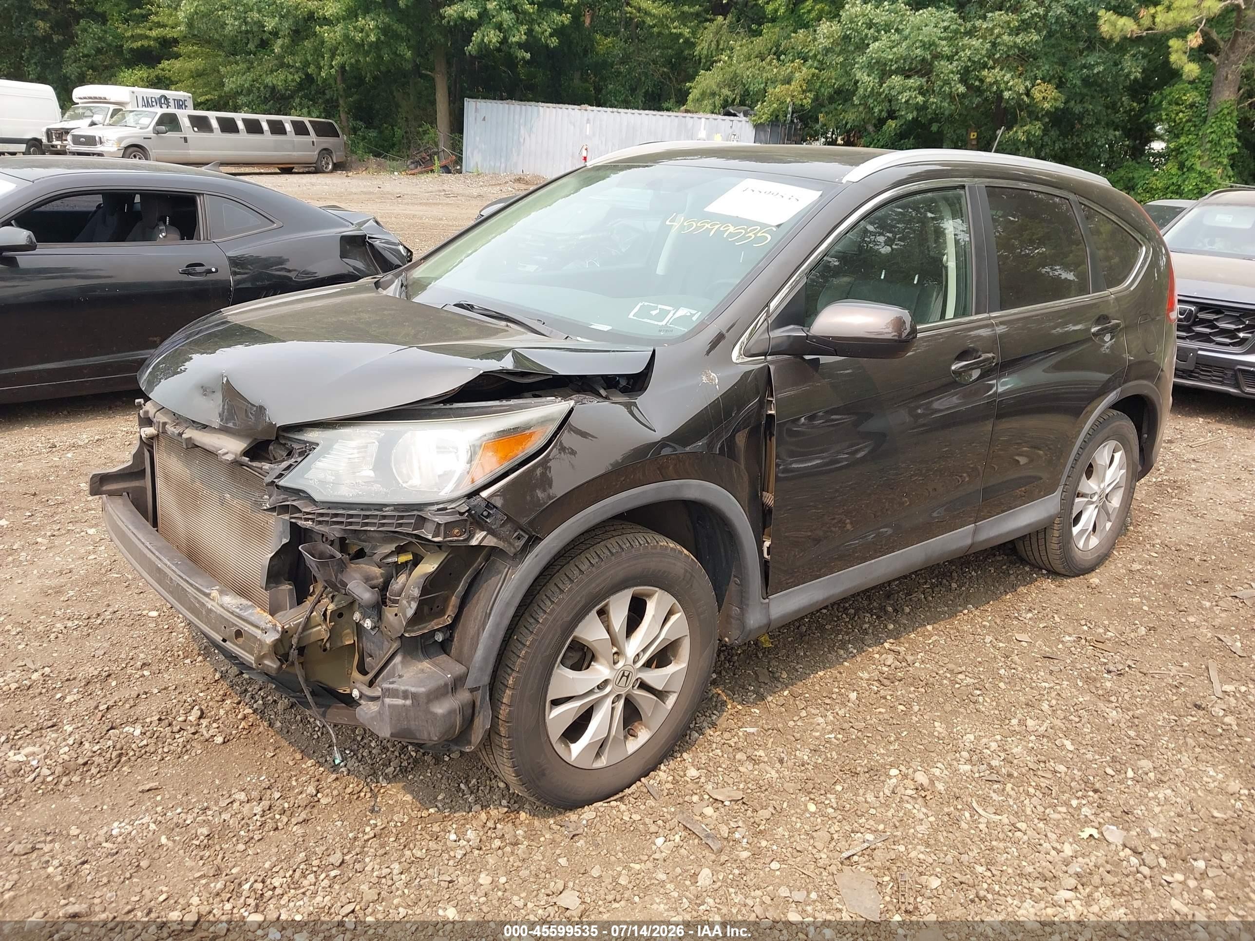 2014 Honda Cr-v Ex-l Brown vin: 2HKRM4H72EH673371