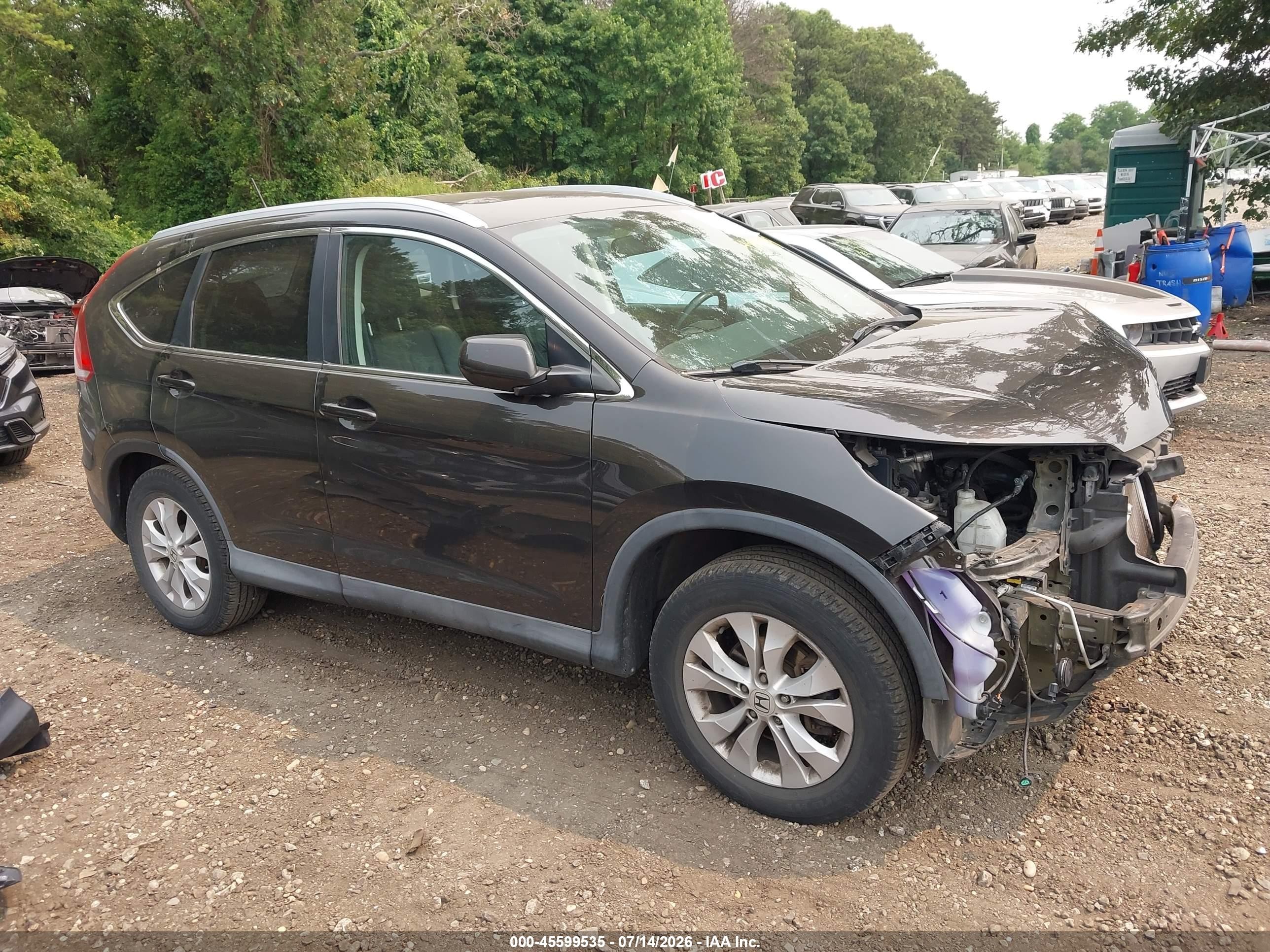 2014 Honda Cr-v Ex-l Brown vin: 2HKRM4H72EH673371