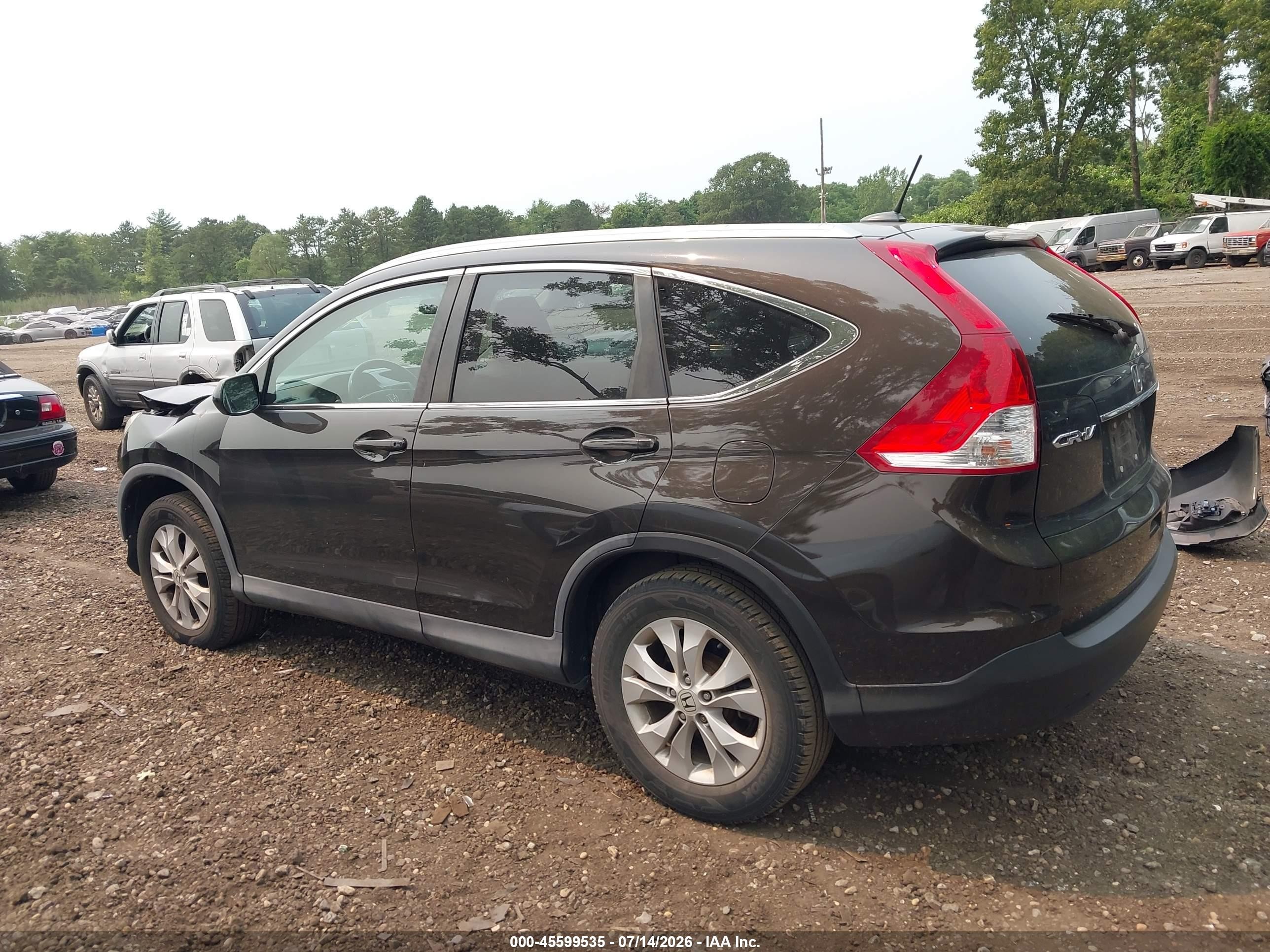 2014 Honda Cr-v Ex-l Brown vin: 2HKRM4H72EH673371