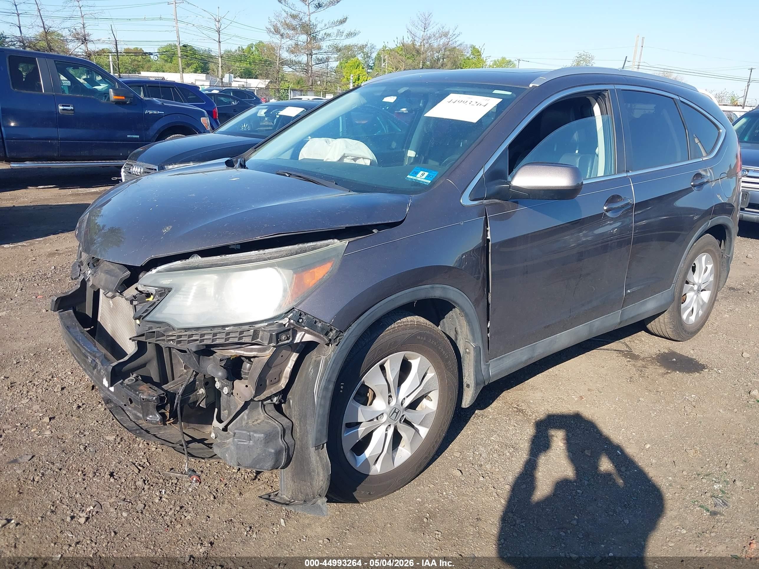 2014 Honda Cr-v Ex-l Gray vin: 2HKRM4H72EH677565