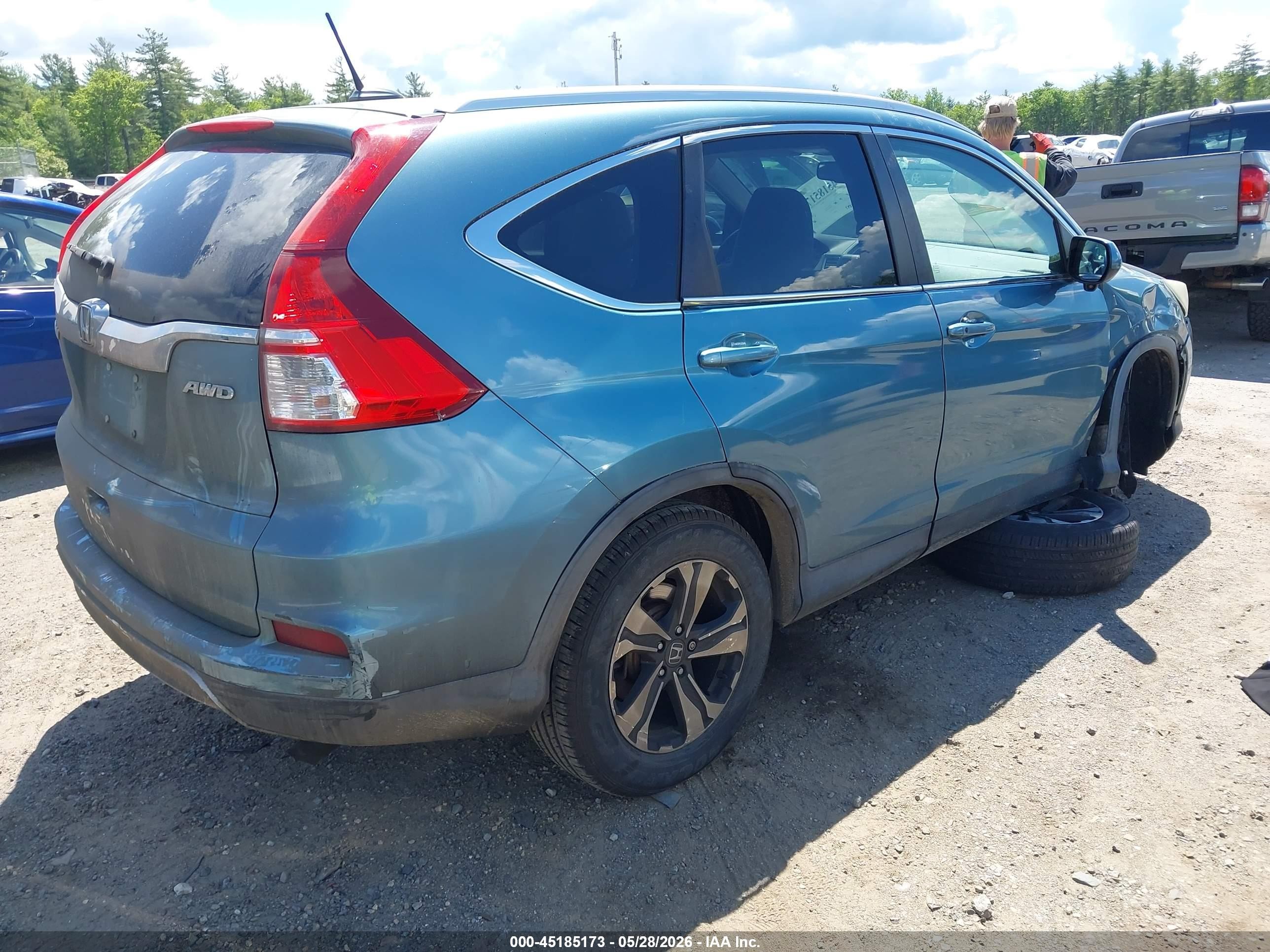 2015 Honda Cr-v Ex-l Blue vin: 2HKRM4H72FH601636