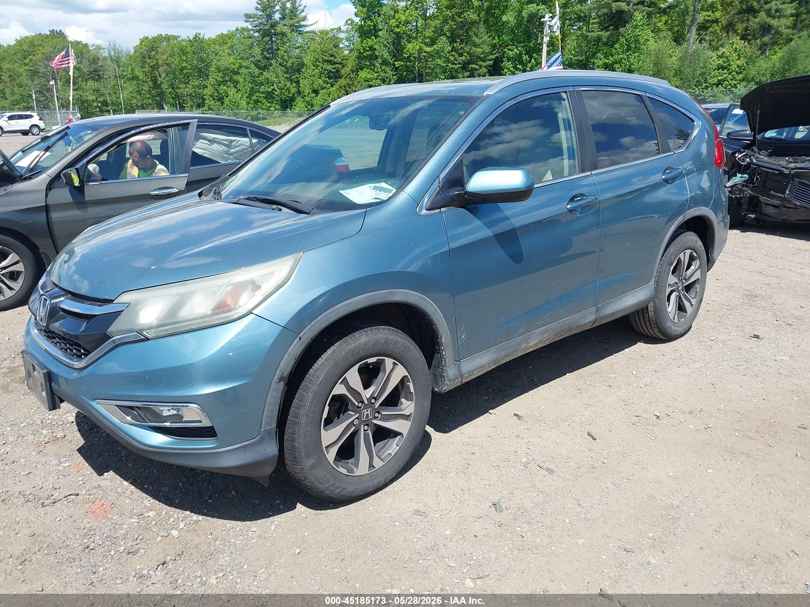 2015 Honda Cr-v Ex-l Blue vin: 2HKRM4H72FH601636