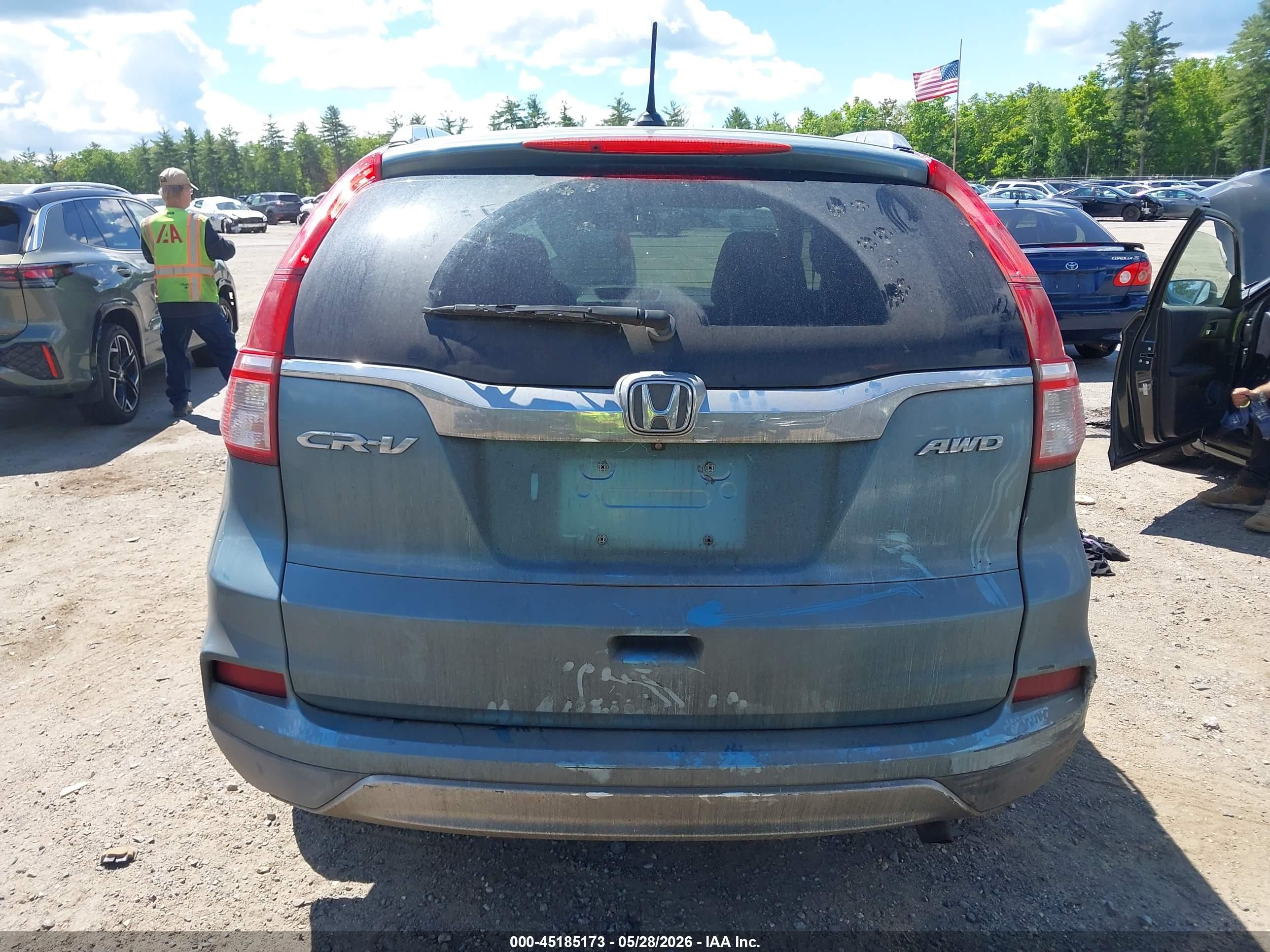 2015 Honda Cr-v Ex-l Blue vin: 2HKRM4H72FH601636