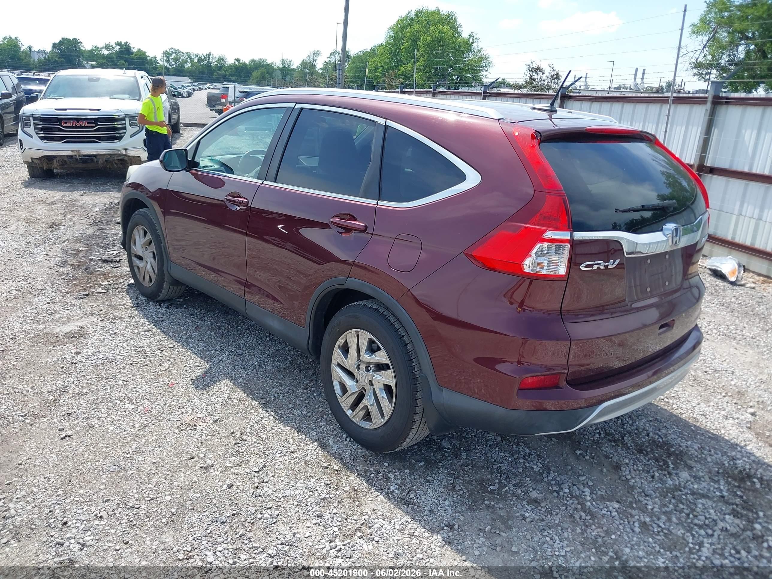 2015 Honda Cr-v Ex-l Maroon vin: 2HKRM4H72FH604553