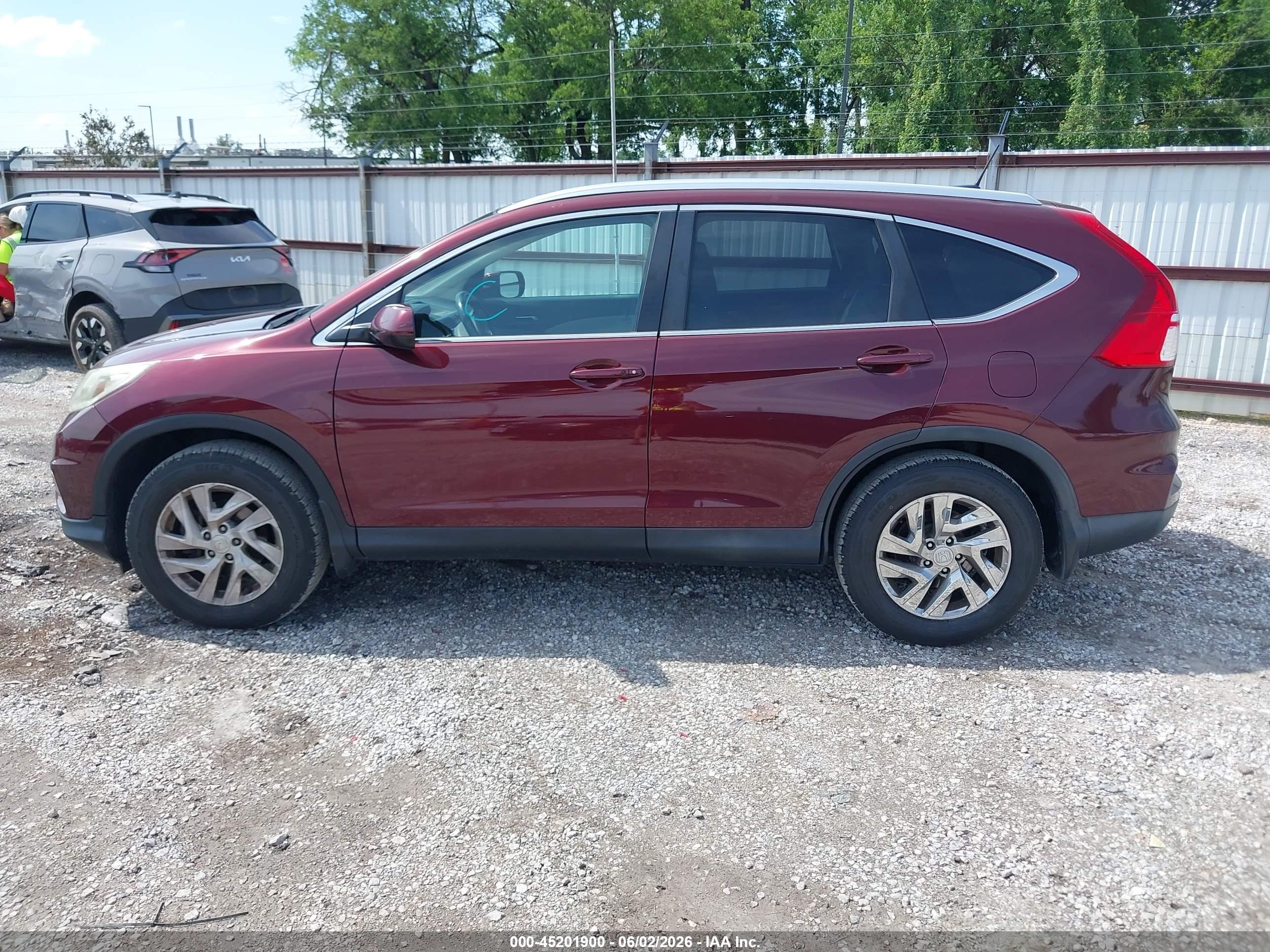 2015 Honda Cr-v Ex-l Maroon vin: 2HKRM4H72FH604553