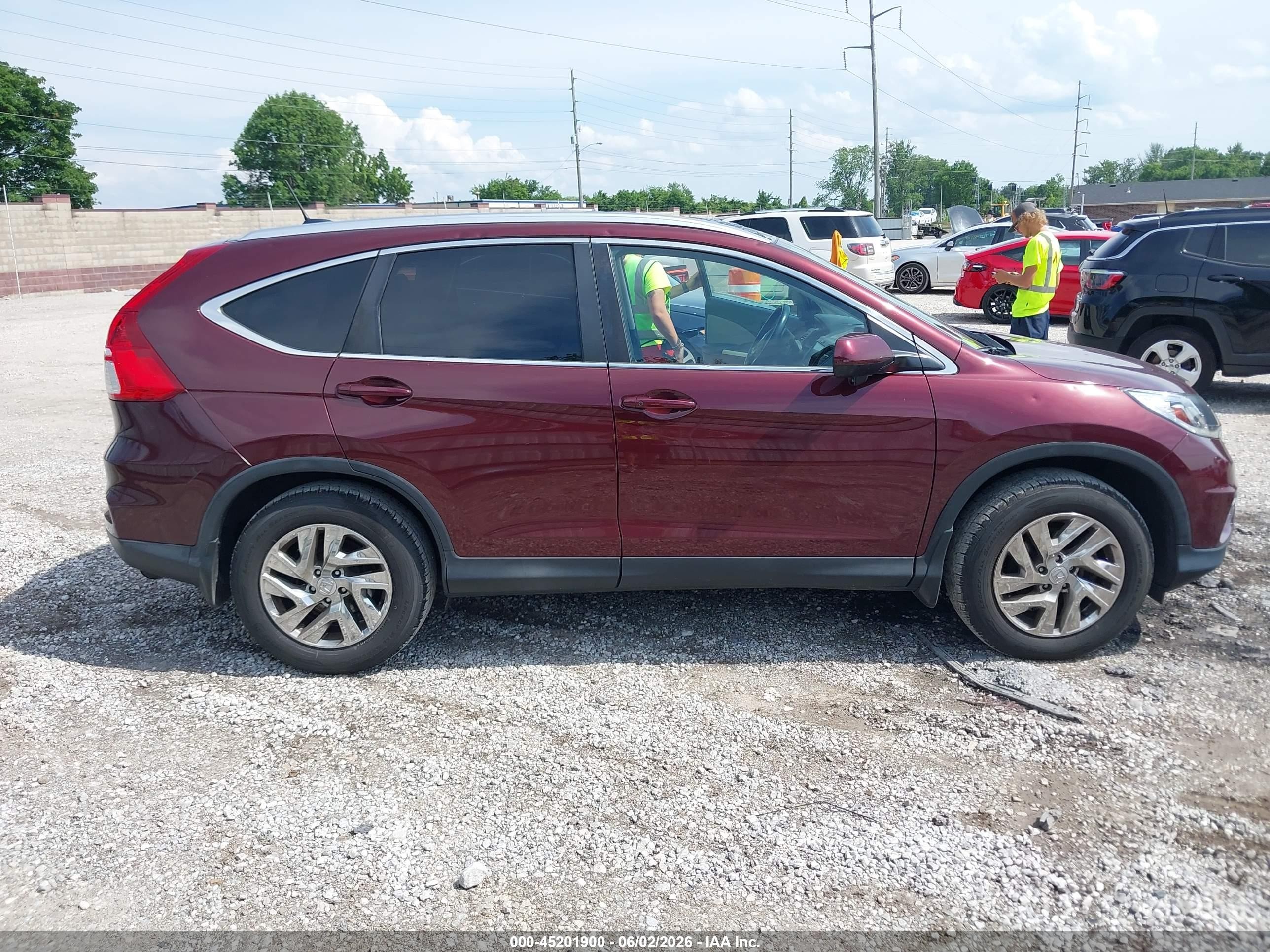 2015 Honda Cr-v Ex-l Maroon vin: 2HKRM4H72FH604553