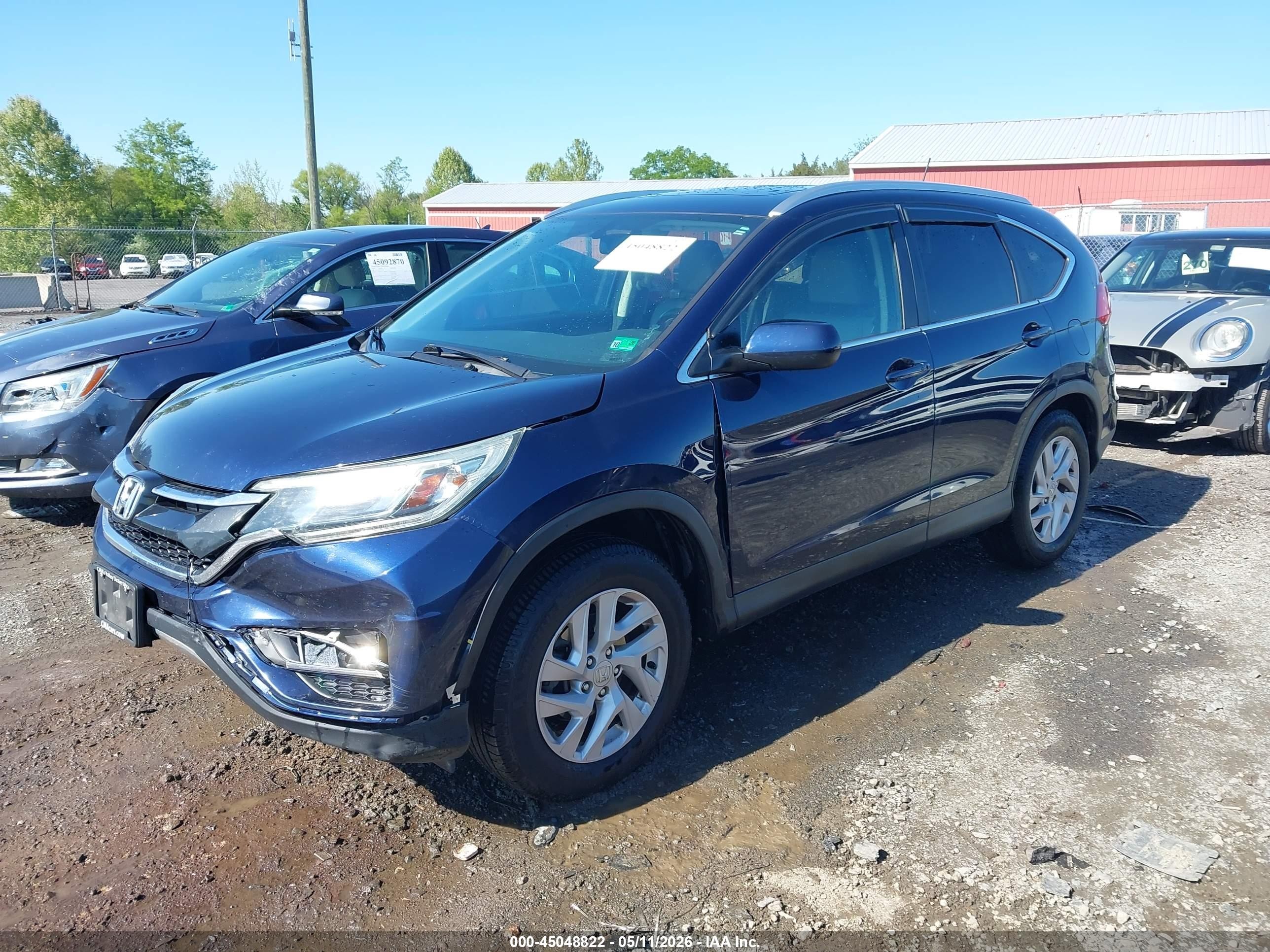 2015 Honda Cr-v Ex-l Dark Blue vin: 2HKRM4H72FH608280