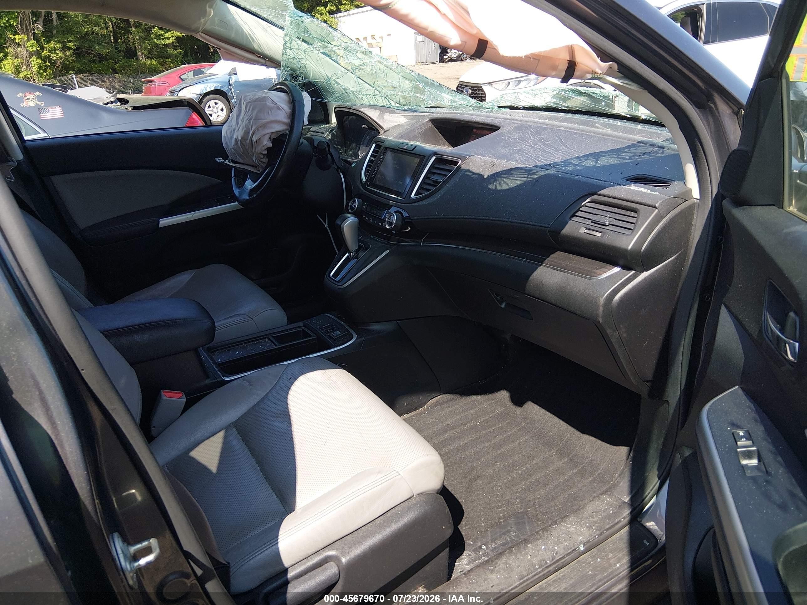 2015 Honda Cr-v Ex-l Gray vin: 2HKRM4H72FH650576