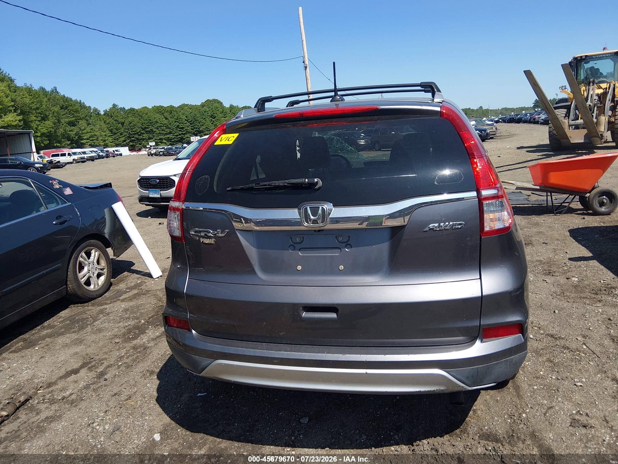 2015 Honda Cr-v Ex-l Gray vin: 2HKRM4H72FH650576