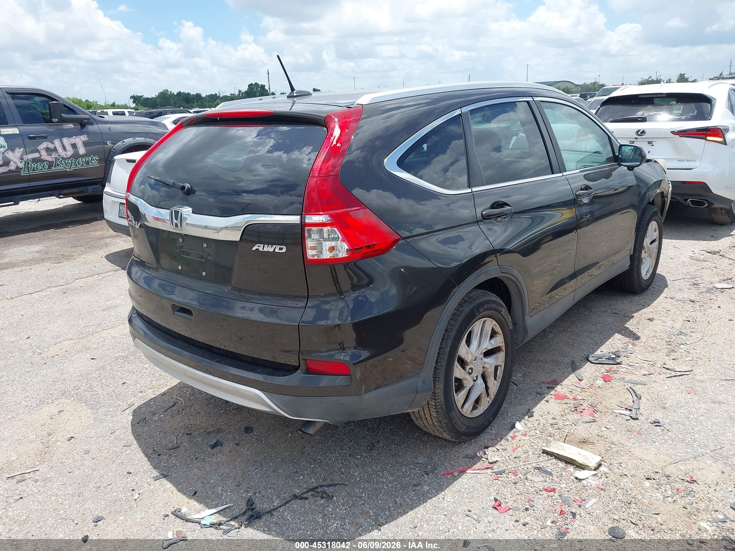 2015 Honda Cr-v Ex-l Black vin: 2HKRM4H72FH684663