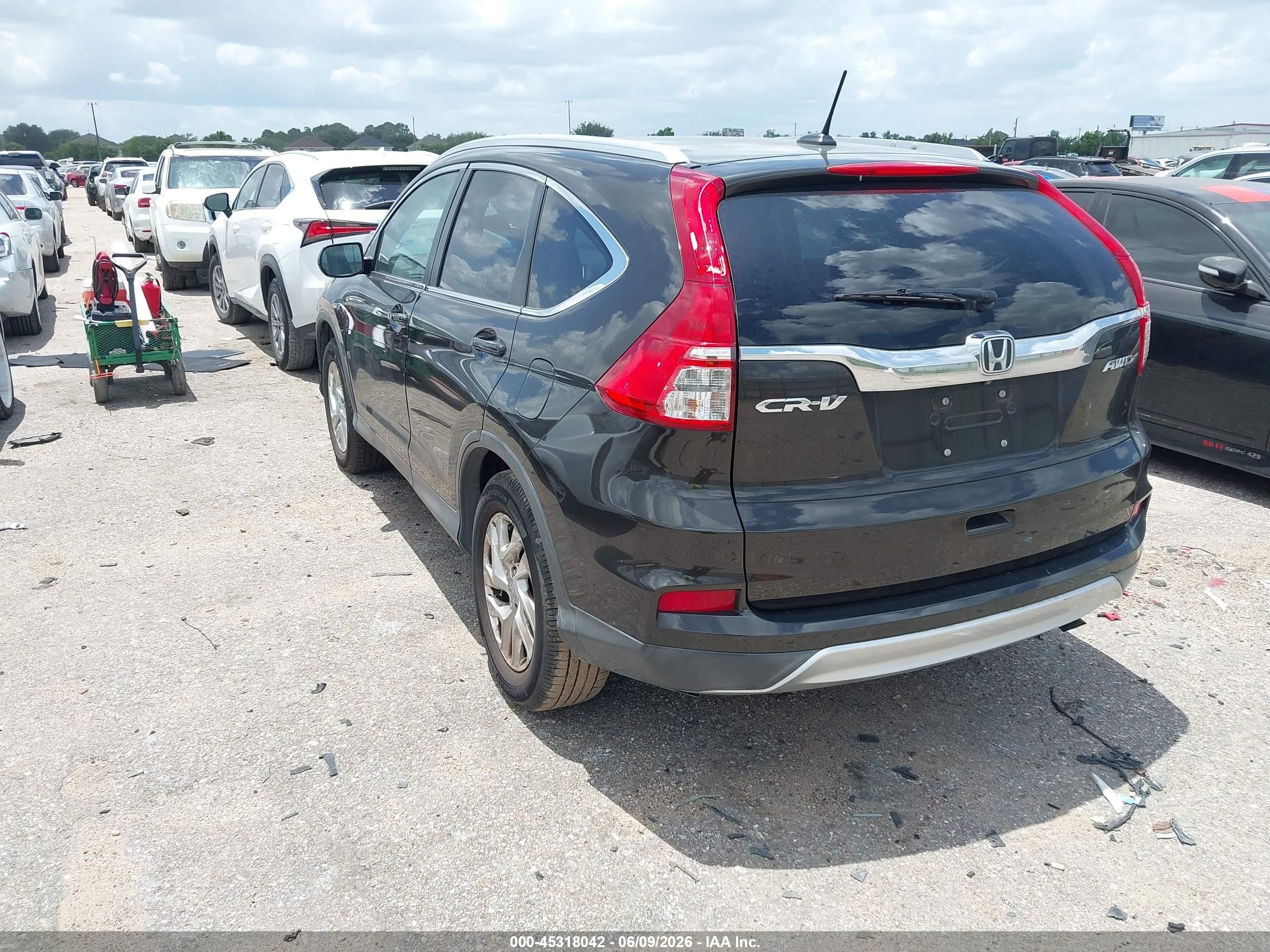 2015 Honda Cr-v Ex-l Black vin: 2HKRM4H72FH684663