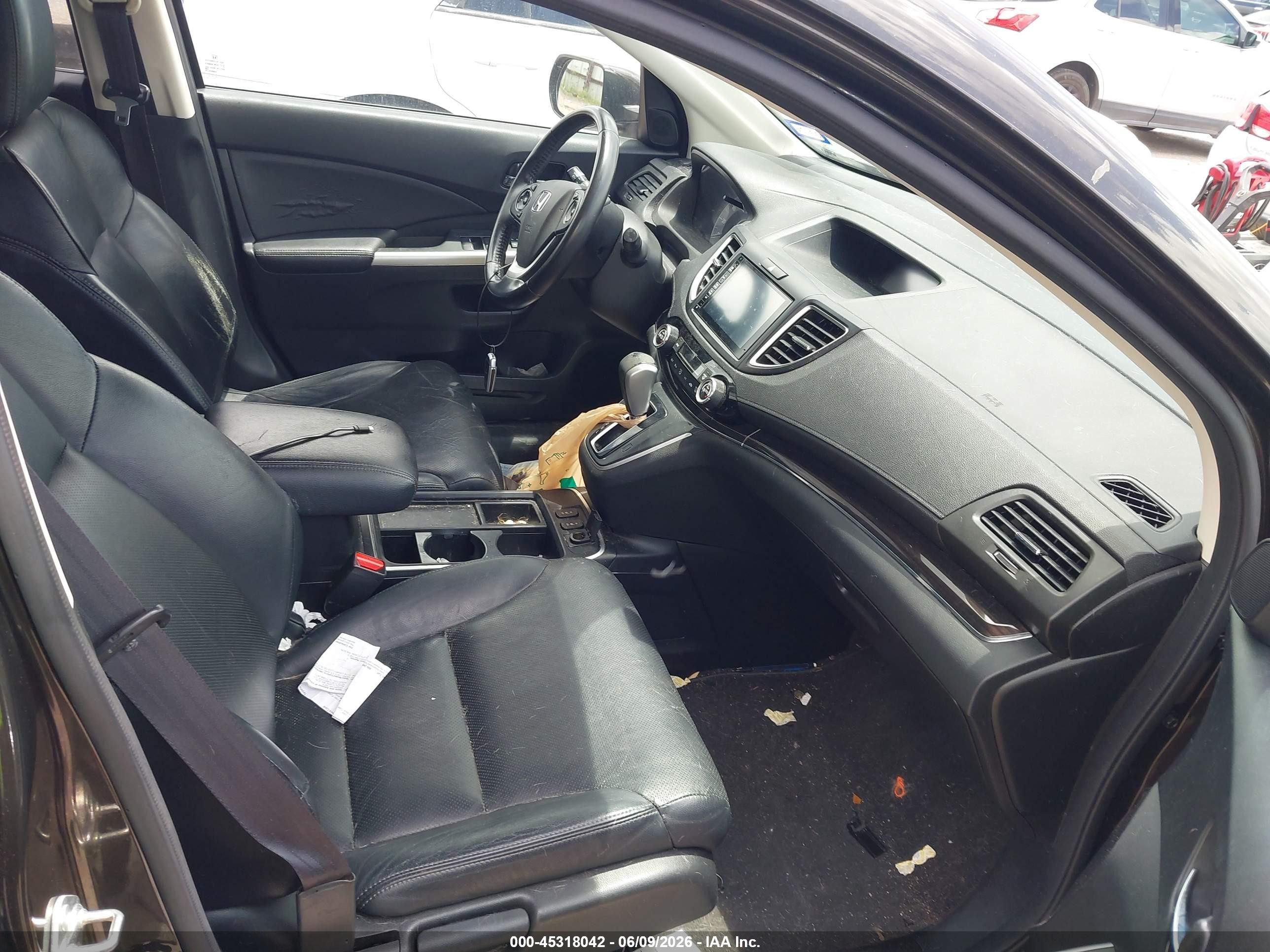 2015 Honda Cr-v Ex-l Black vin: 2HKRM4H72FH684663