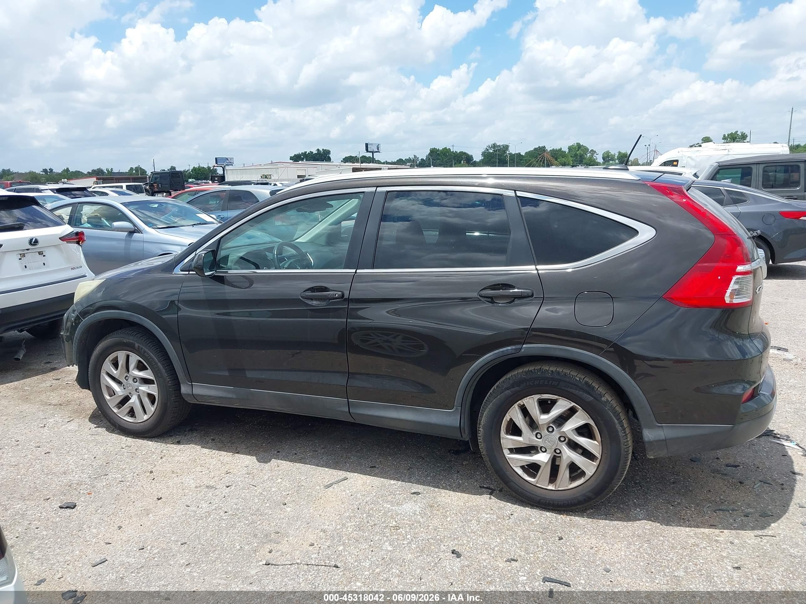 2015 Honda Cr-v Ex-l Black vin: 2HKRM4H72FH684663