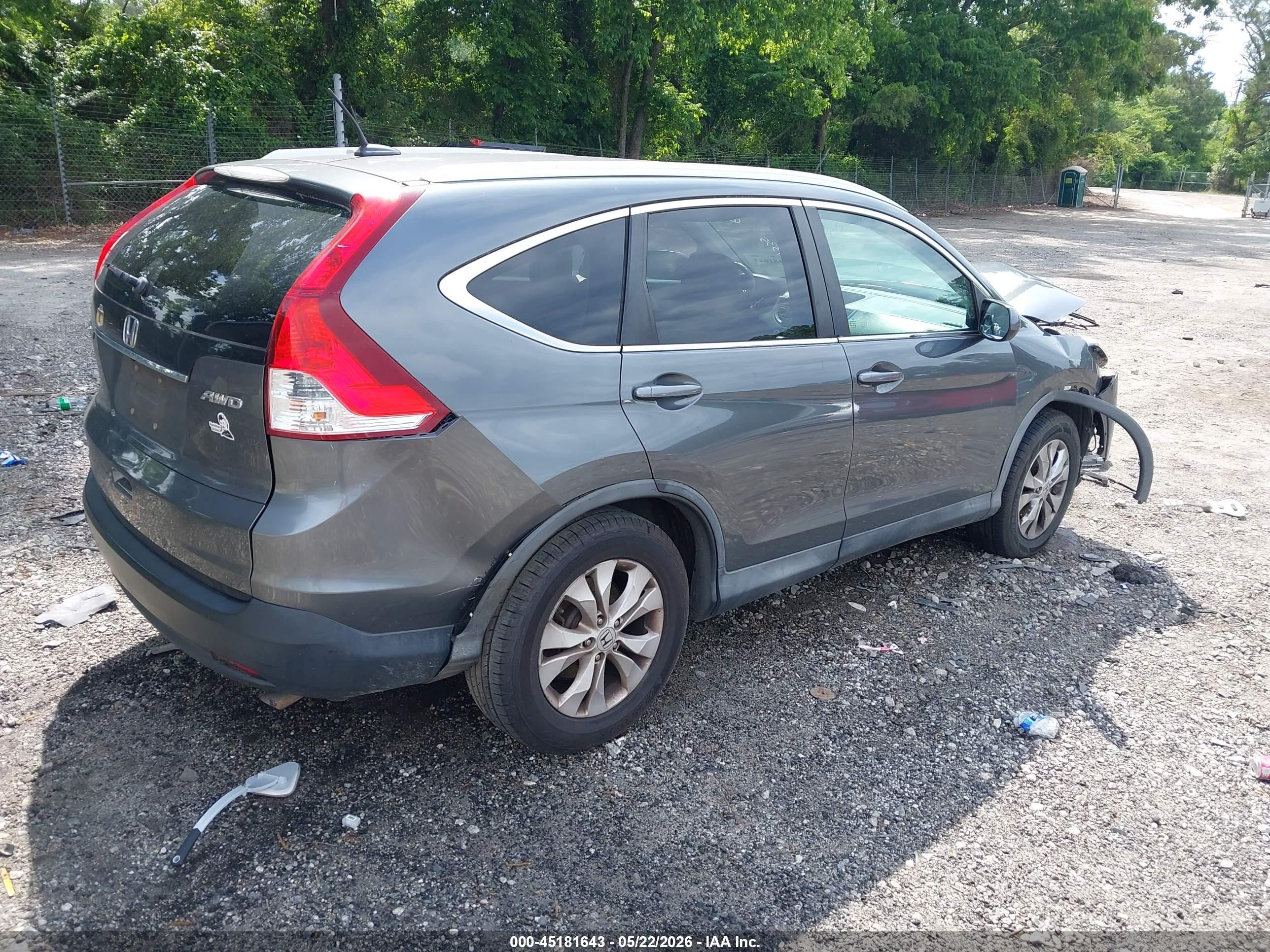 2012 Honda Cr-v Ex-l Gray vin: 2HKRM4H73CH627335