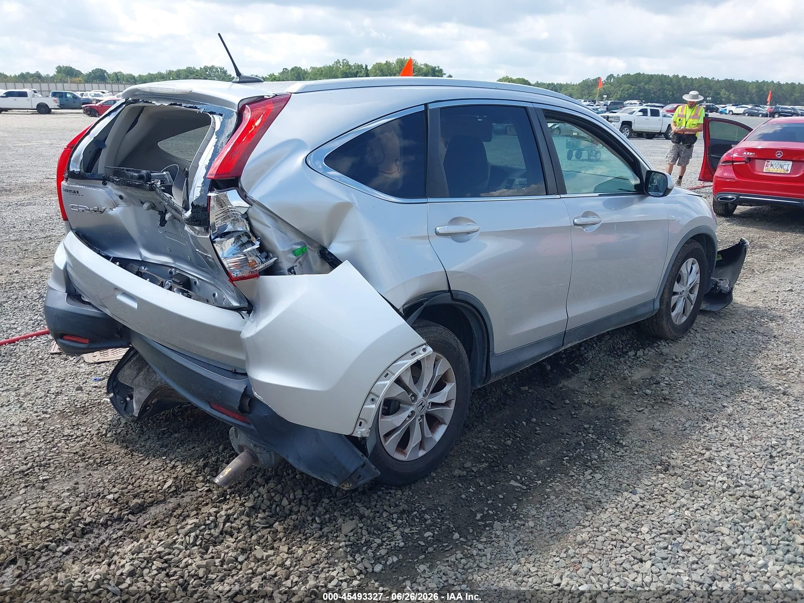 2012 Honda Cr-v Ex-l Silver vin: 2HKRM4H73CH627996