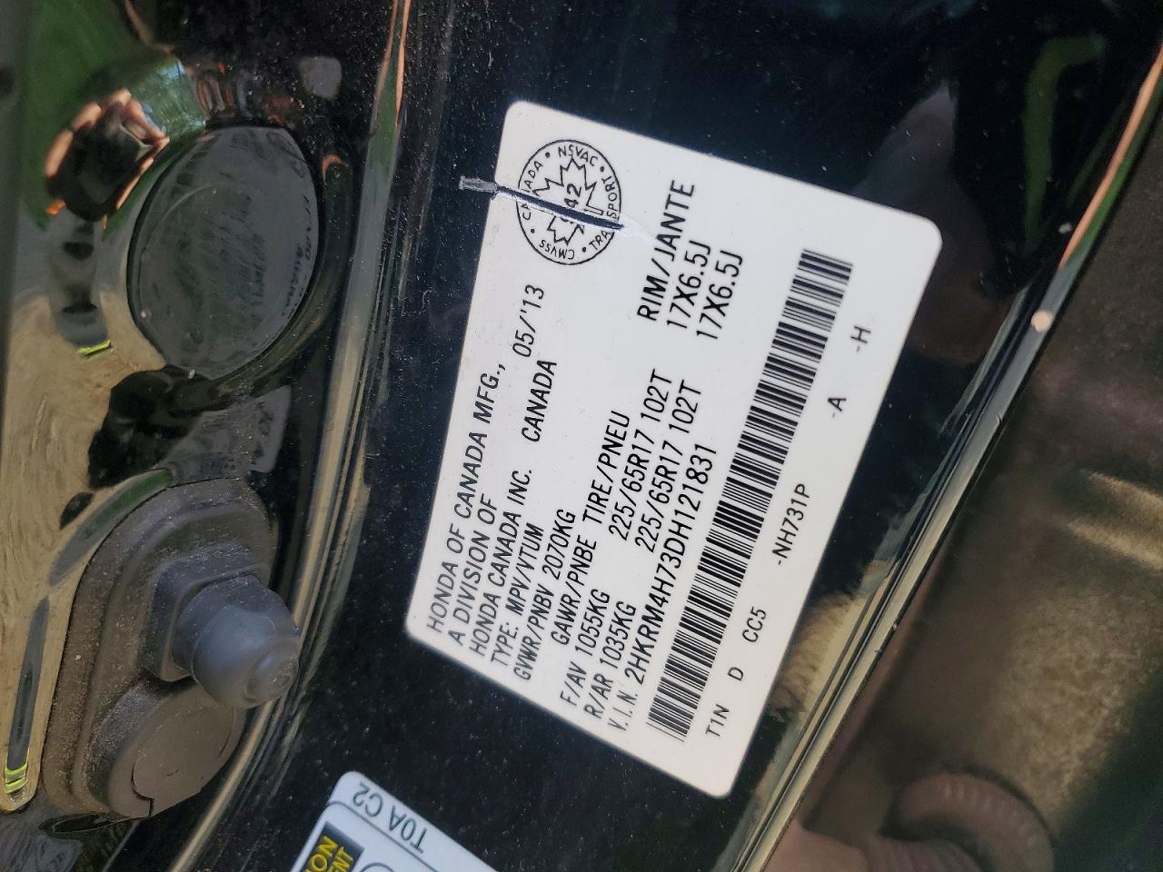 2013 Honda Cr-v Exl Черный vin: 2HKRM4H73DH121831