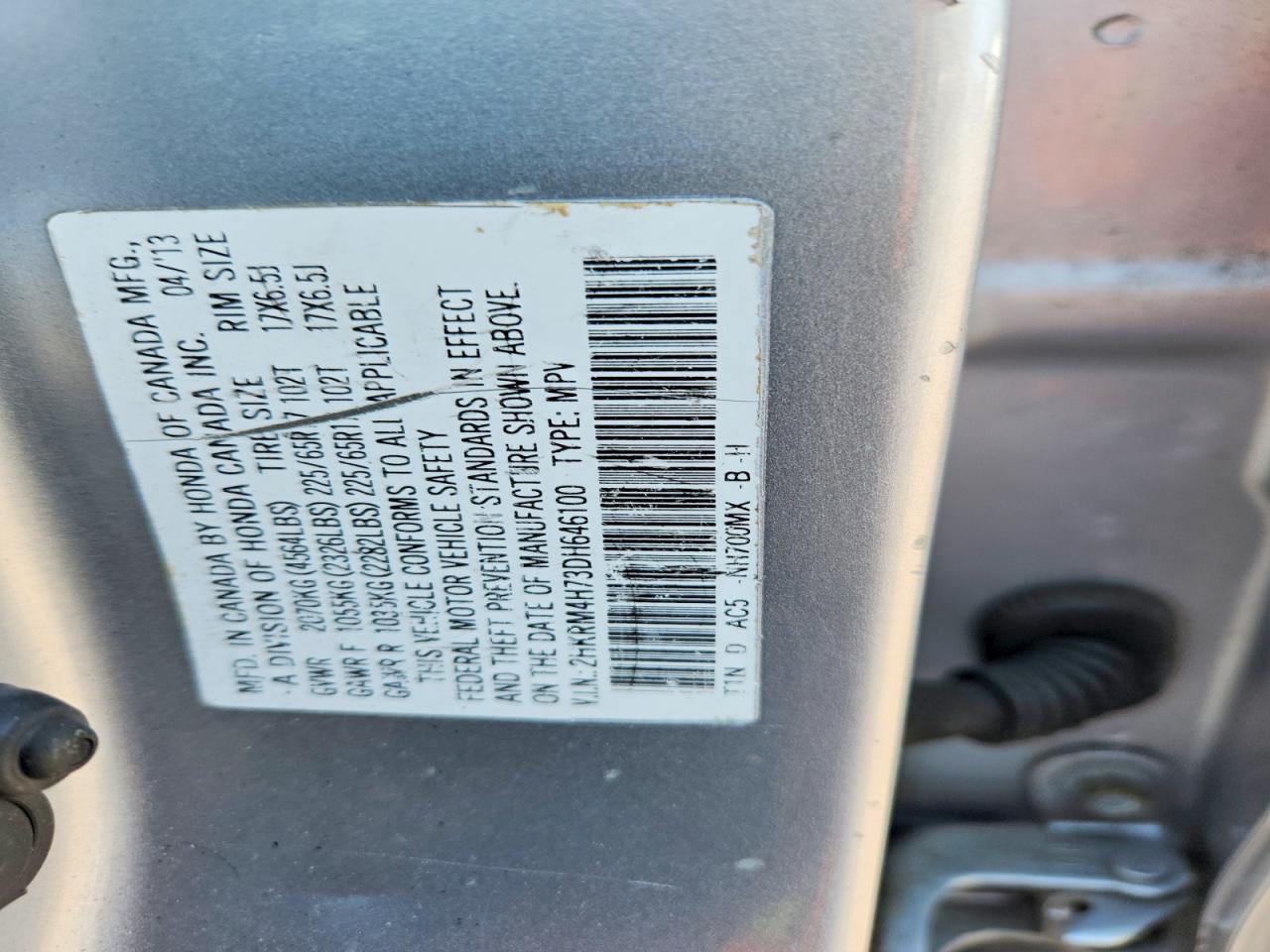 2013 Honda Cr-v Exl Silver vin: 2HKRM4H73DH646100