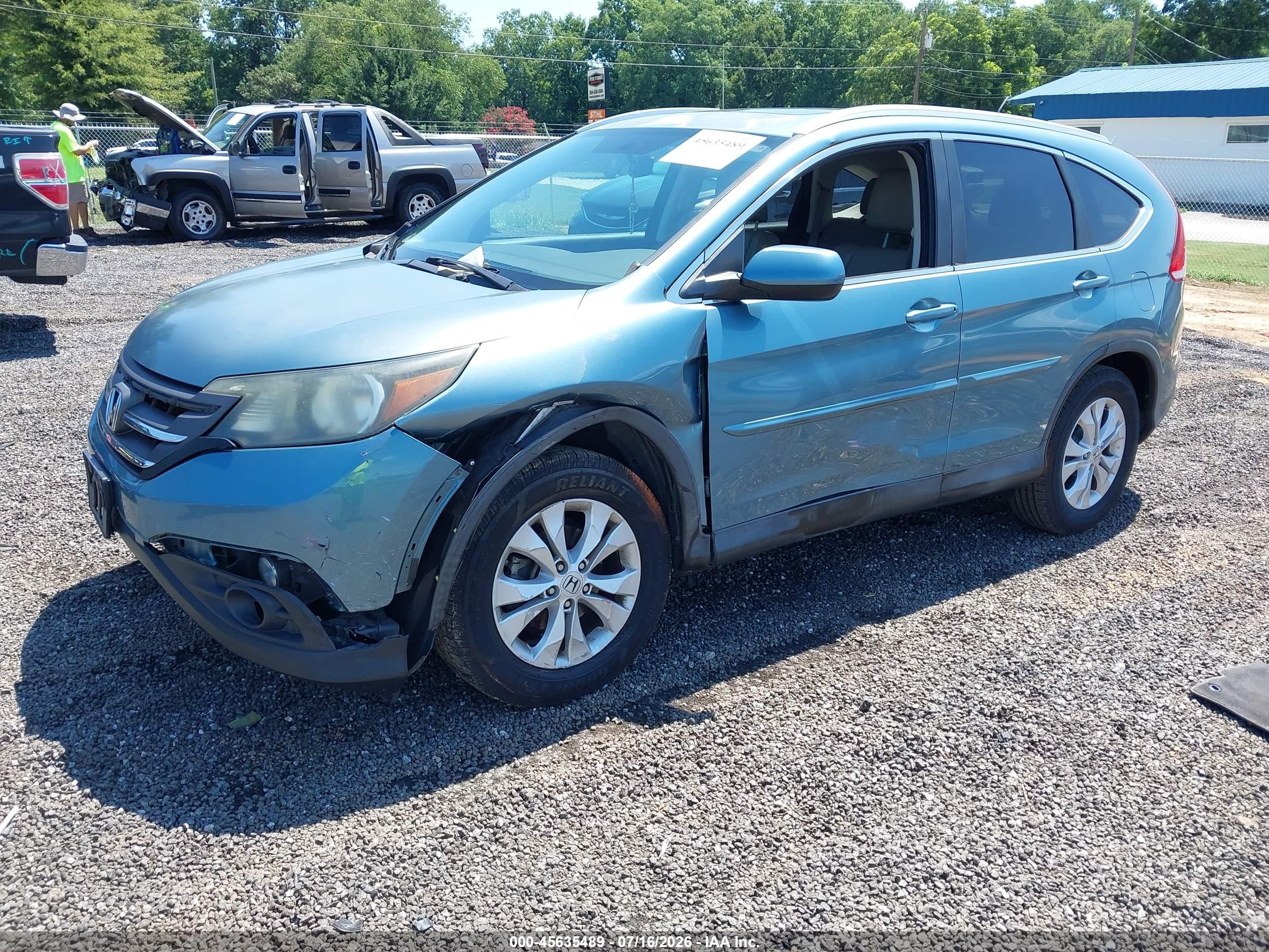 2013 Honda Cr-v Ex-l Light Blue vin: 2HKRM4H73DH689254