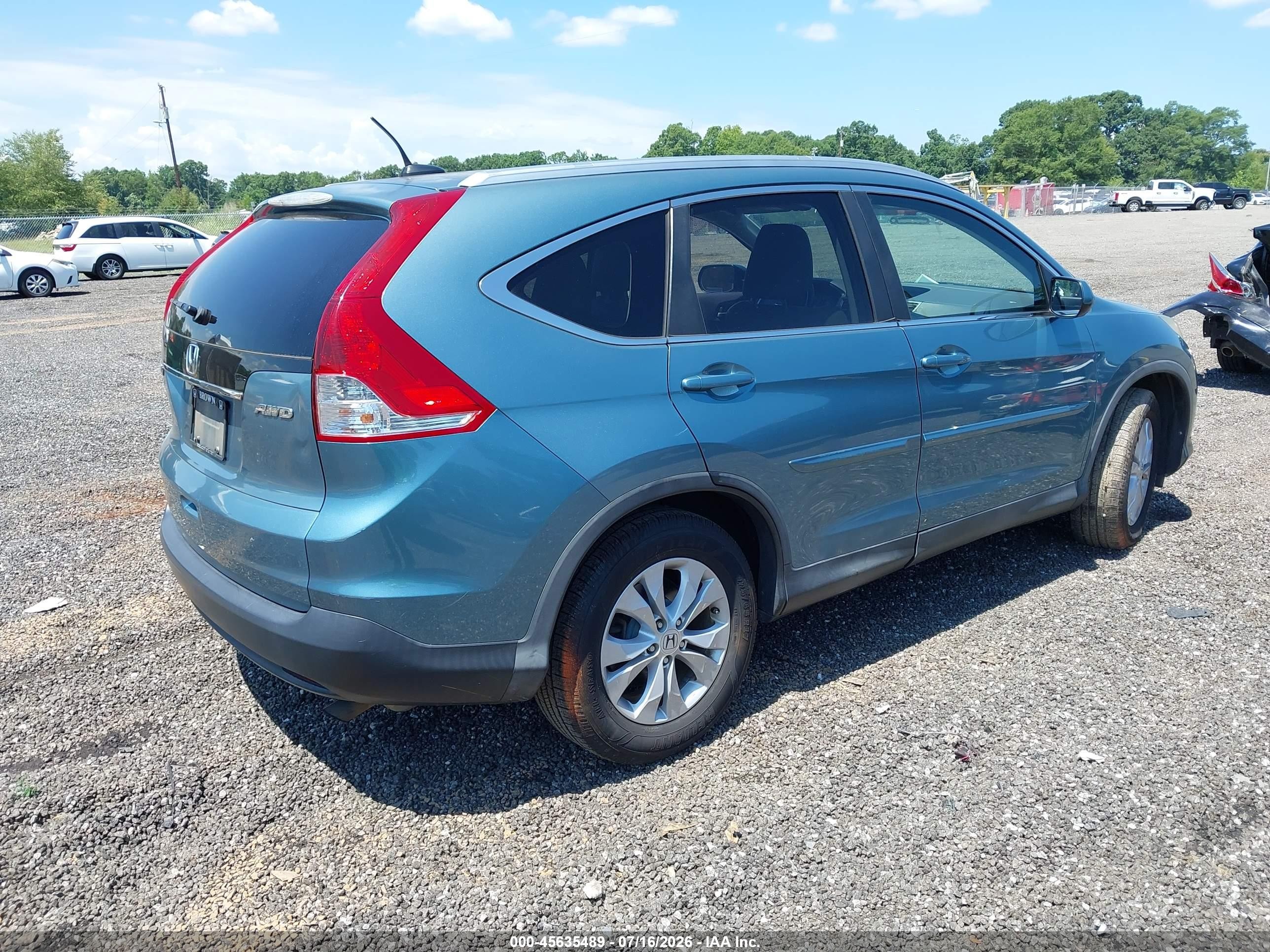 2013 Honda Cr-v Ex-l Light Blue vin: 2HKRM4H73DH689254