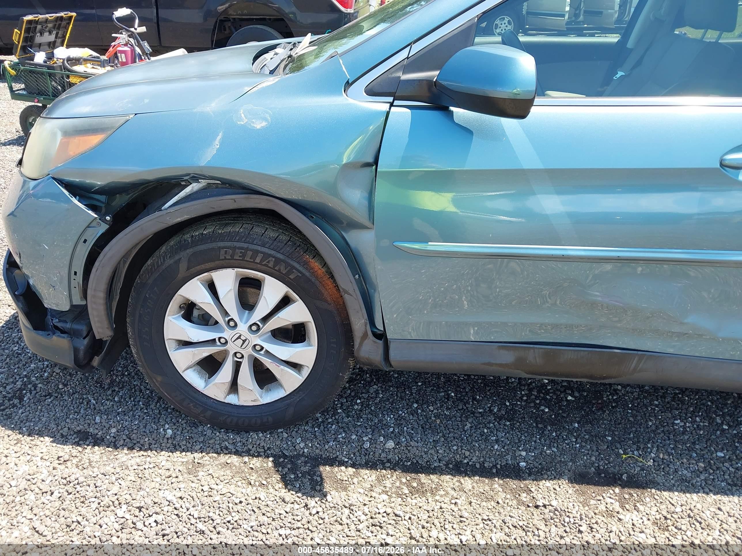 2013 Honda Cr-v Ex-l Light Blue vin: 2HKRM4H73DH689254