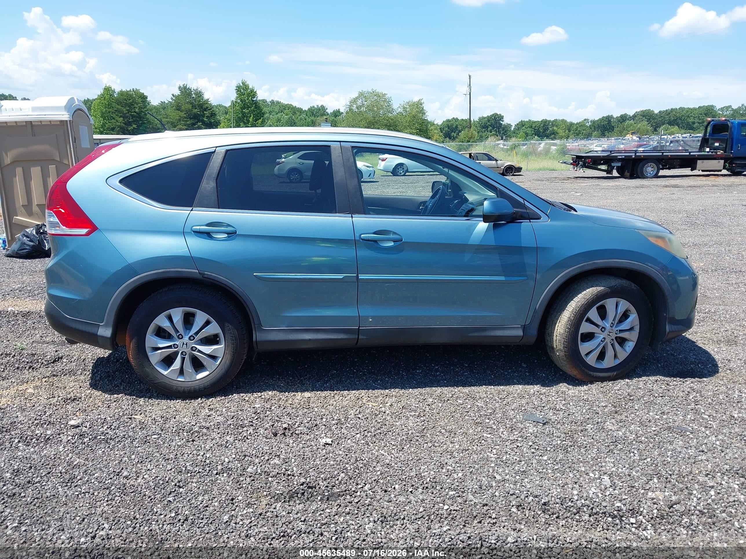 2013 Honda Cr-v Ex-l Light Blue vin: 2HKRM4H73DH689254