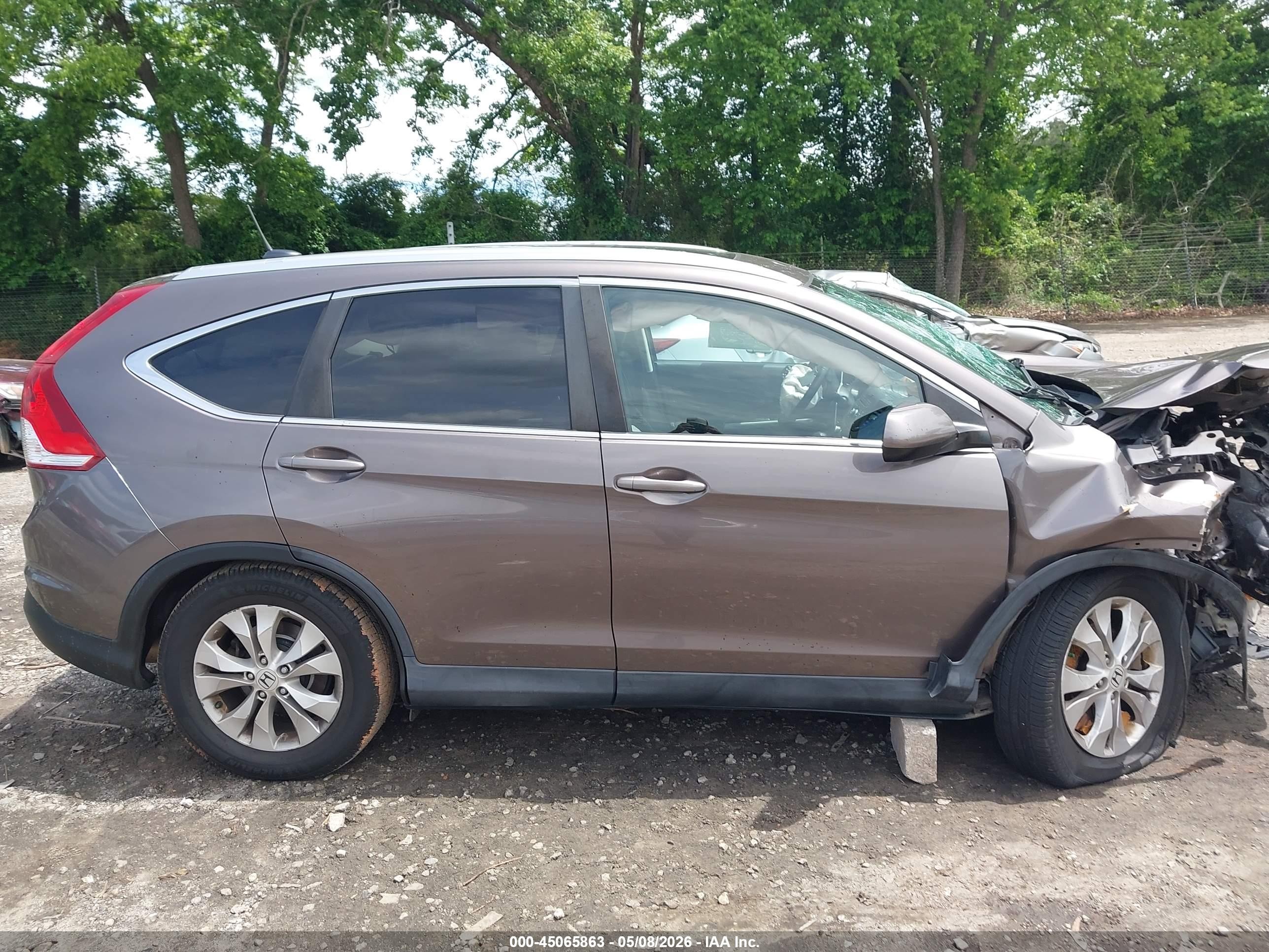 2014 Honda Cr-v Ex-l Gray vin: 2HKRM4H73EH628228