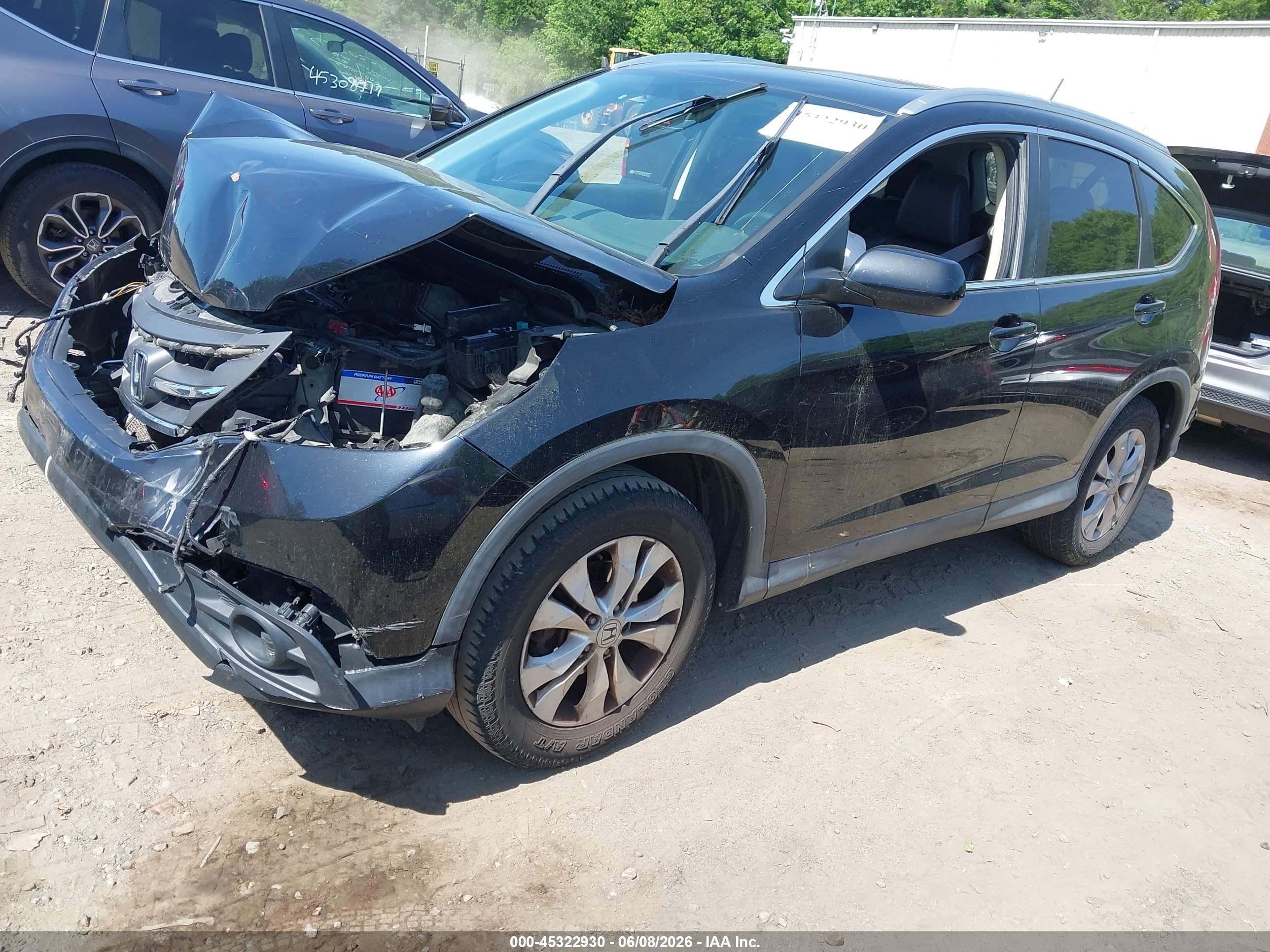 2014 Honda Cr-v Ex-l Black vin: 2HKRM4H73EH653999
