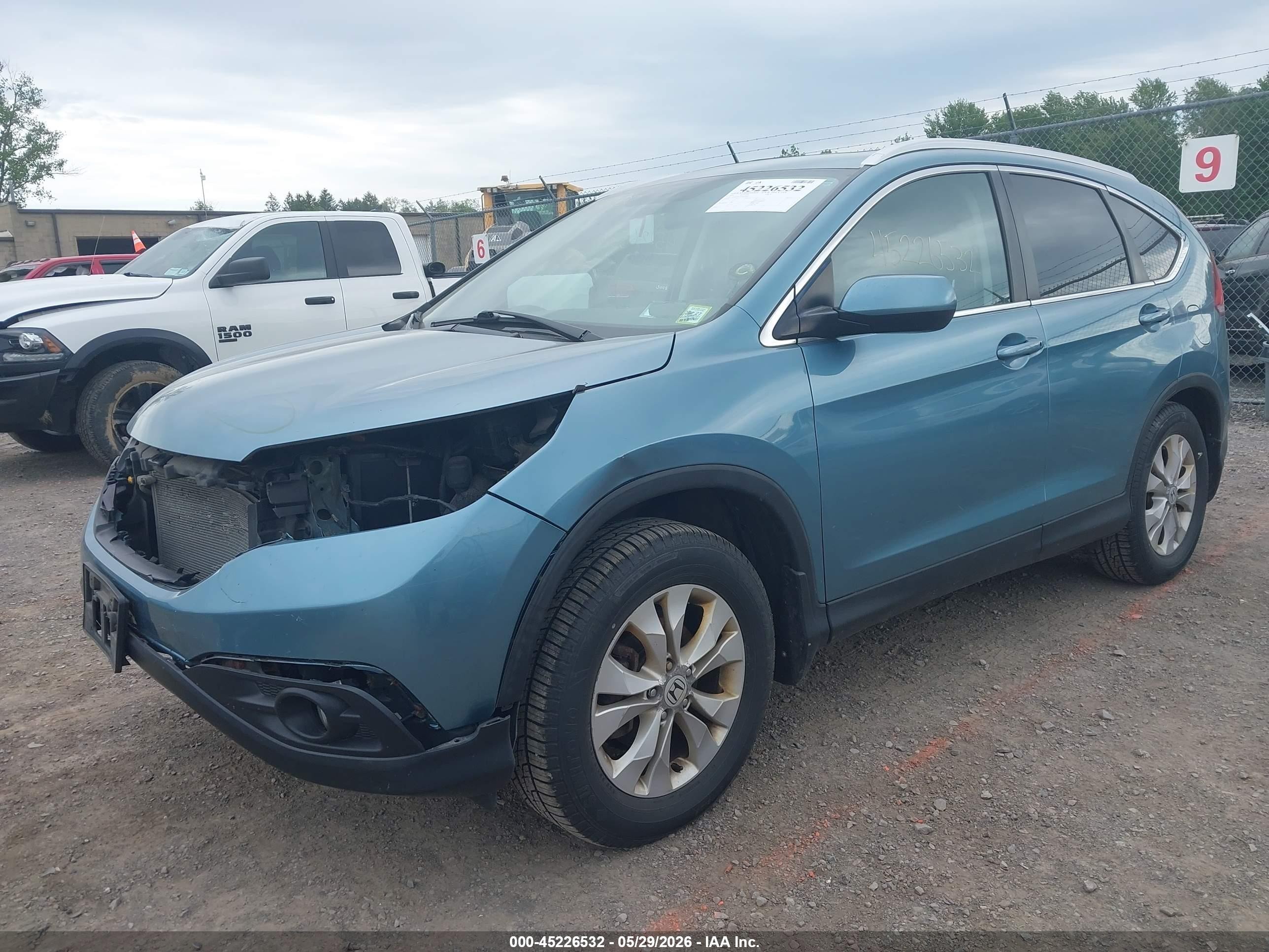 2014 Honda Cr-v Ex-l Blue vin: 2HKRM4H73EH662816