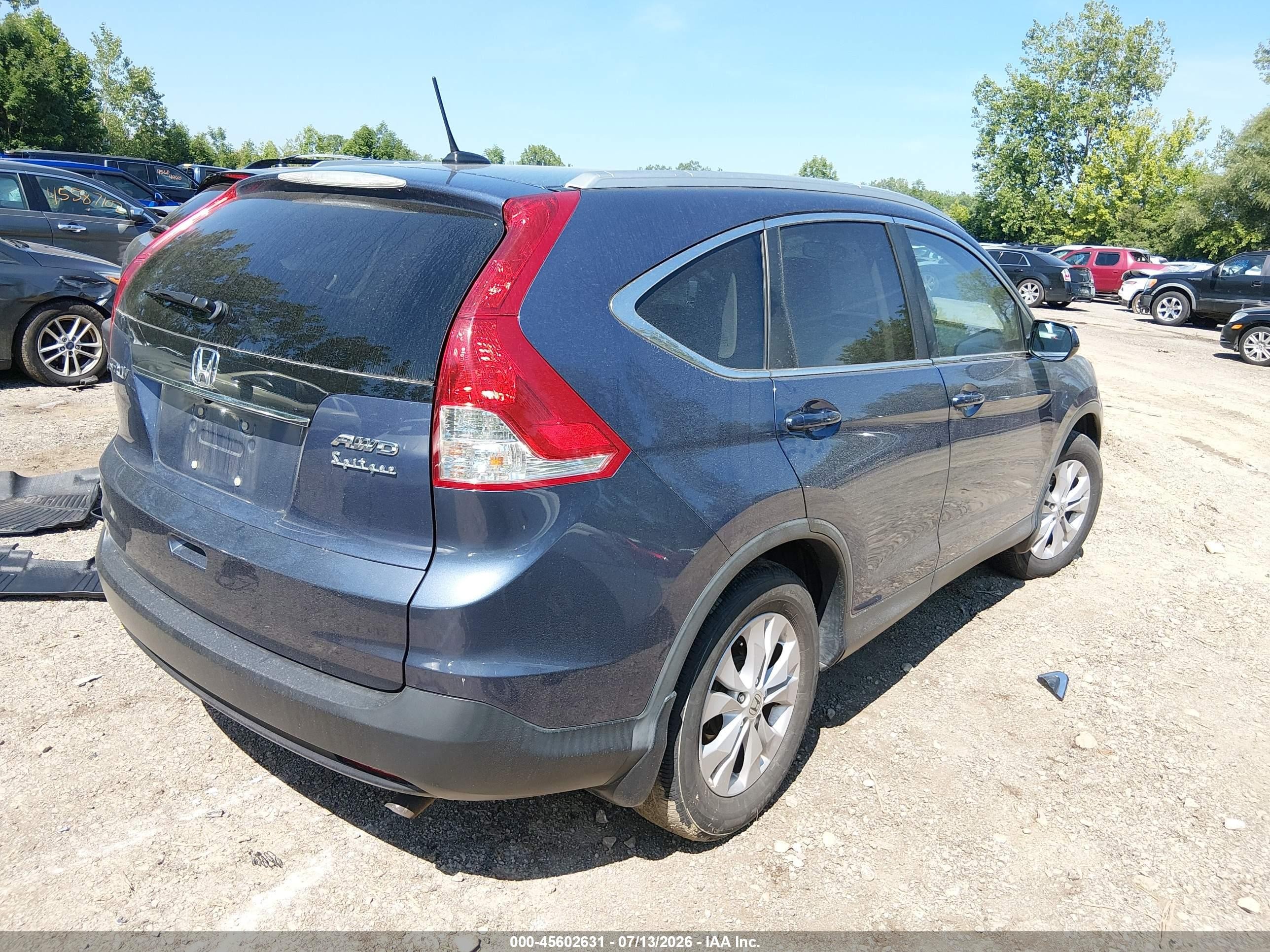 2014 Honda Cr-v Ex-l Blue vin: 2HKRM4H73EH670270