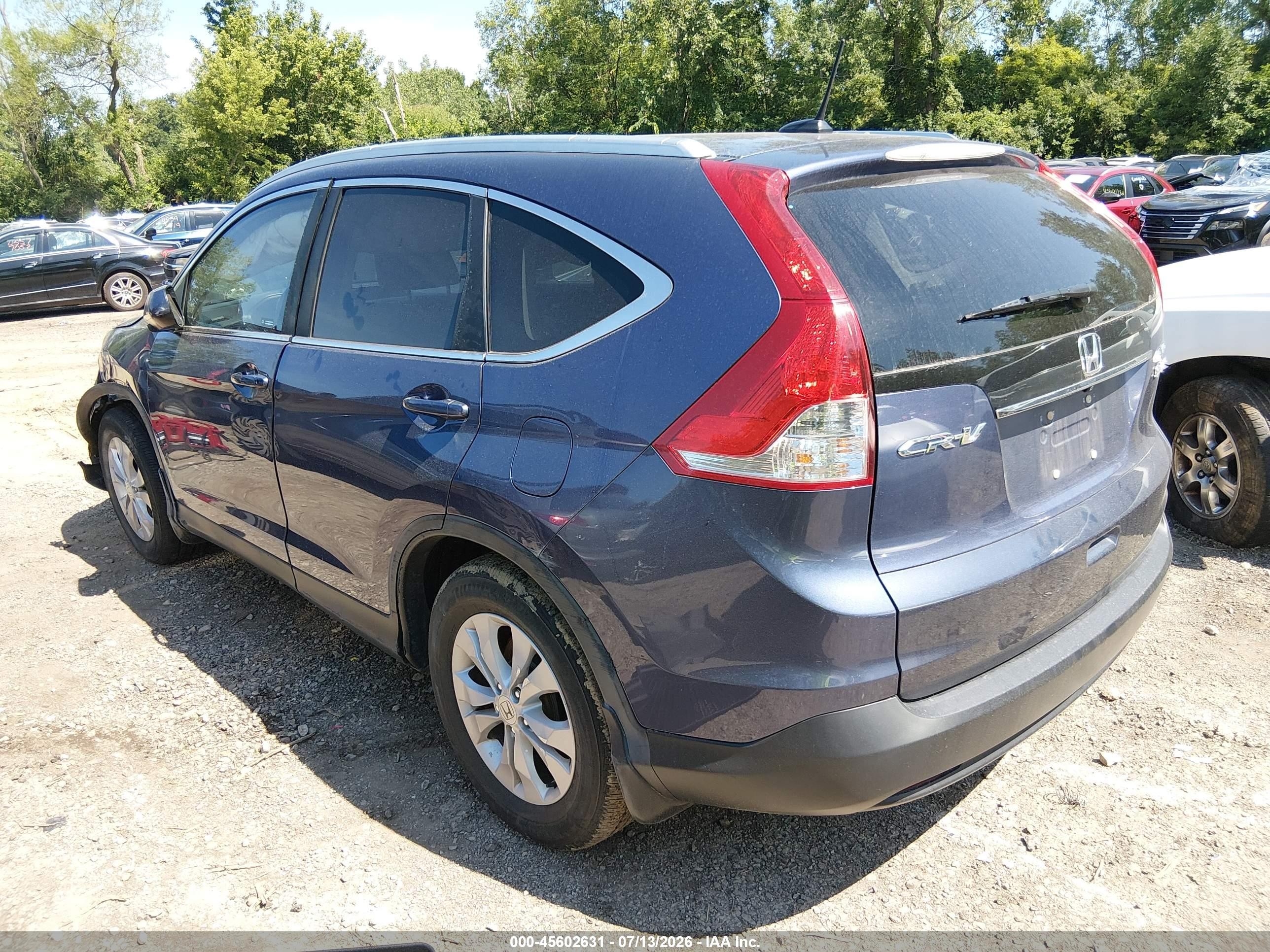 2014 Honda Cr-v Ex-l Blue vin: 2HKRM4H73EH670270