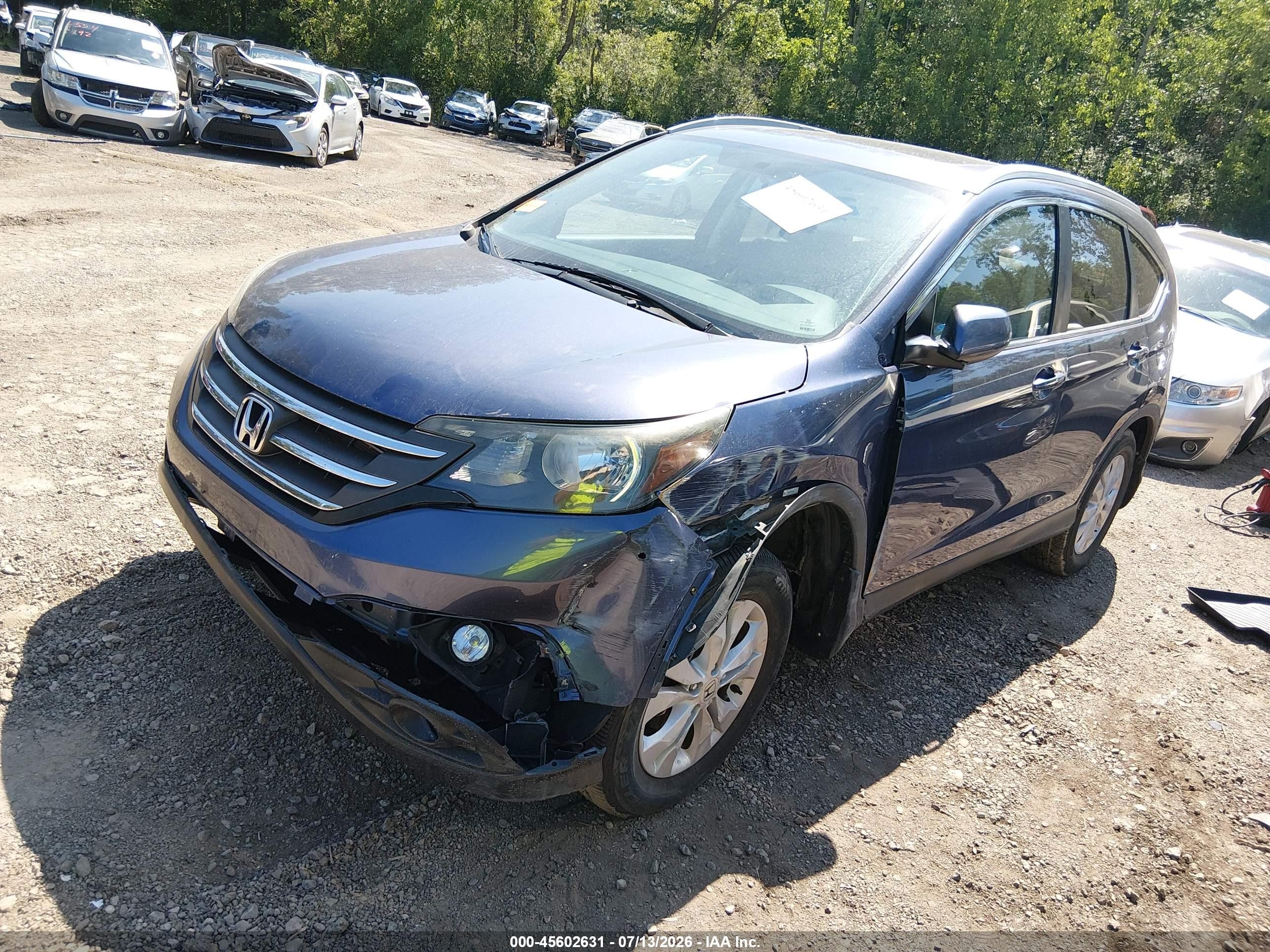 2014 Honda Cr-v Ex-l Blue vin: 2HKRM4H73EH670270