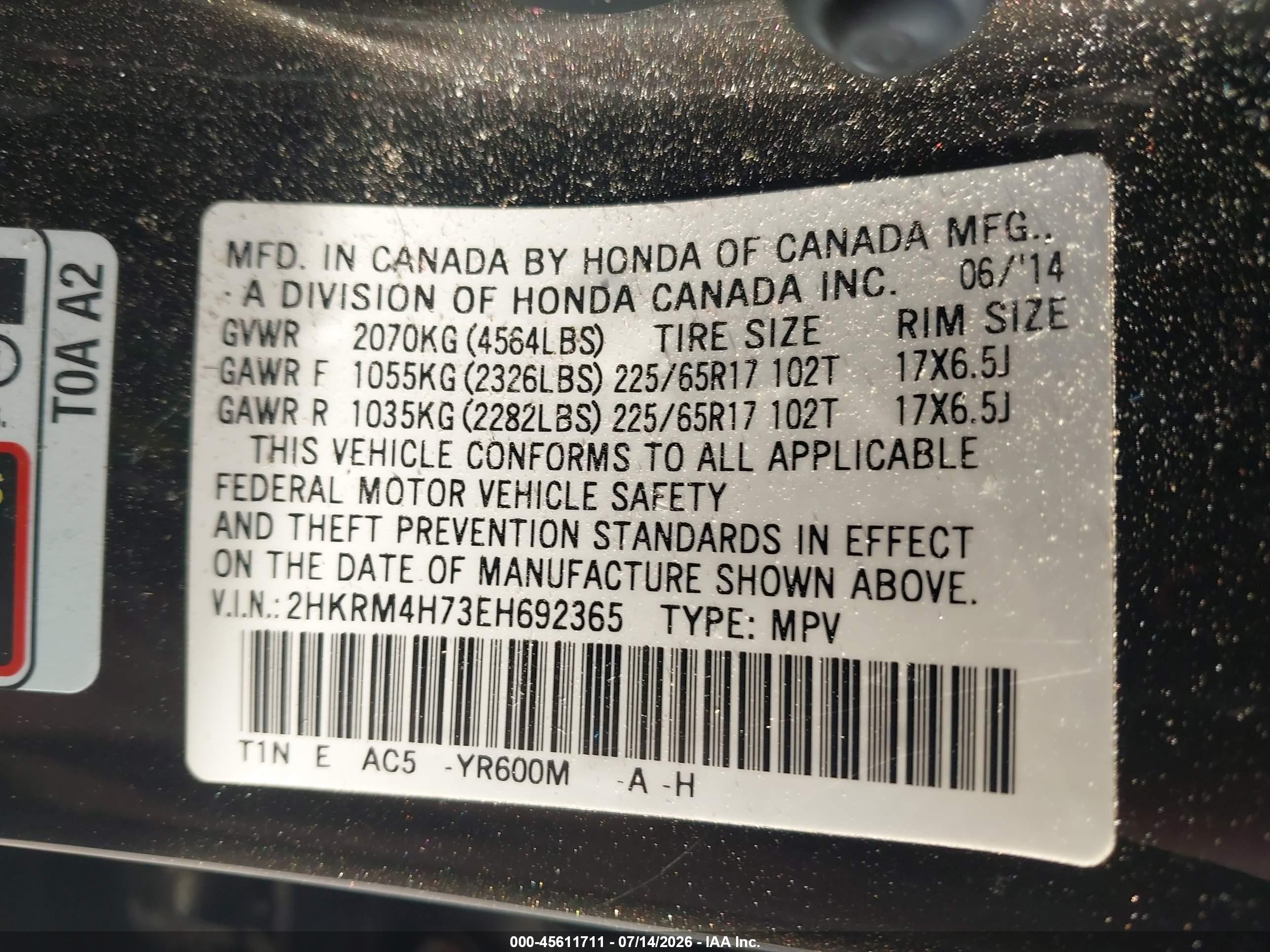 2014 Honda Cr-v Ex-l Black vin: 2HKRM4H73EH692365