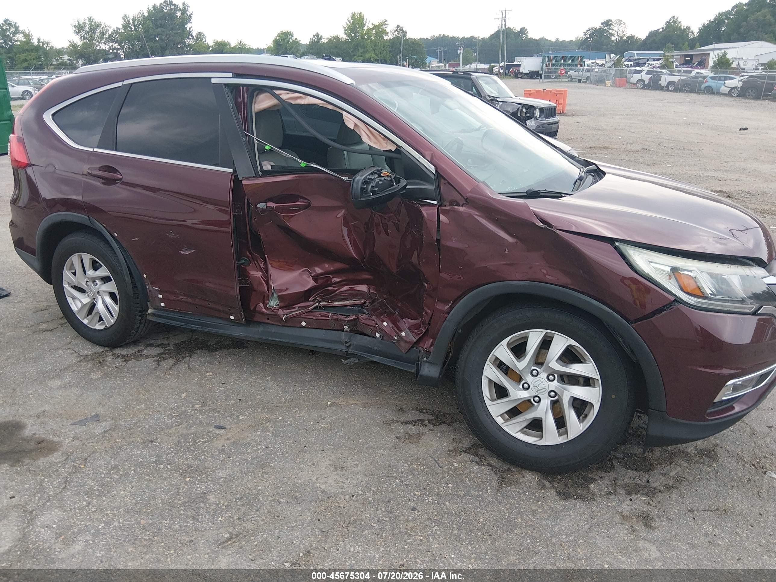 2015 Honda Cr-v Ex-l Бордовый vin: 2HKRM4H73FH608983