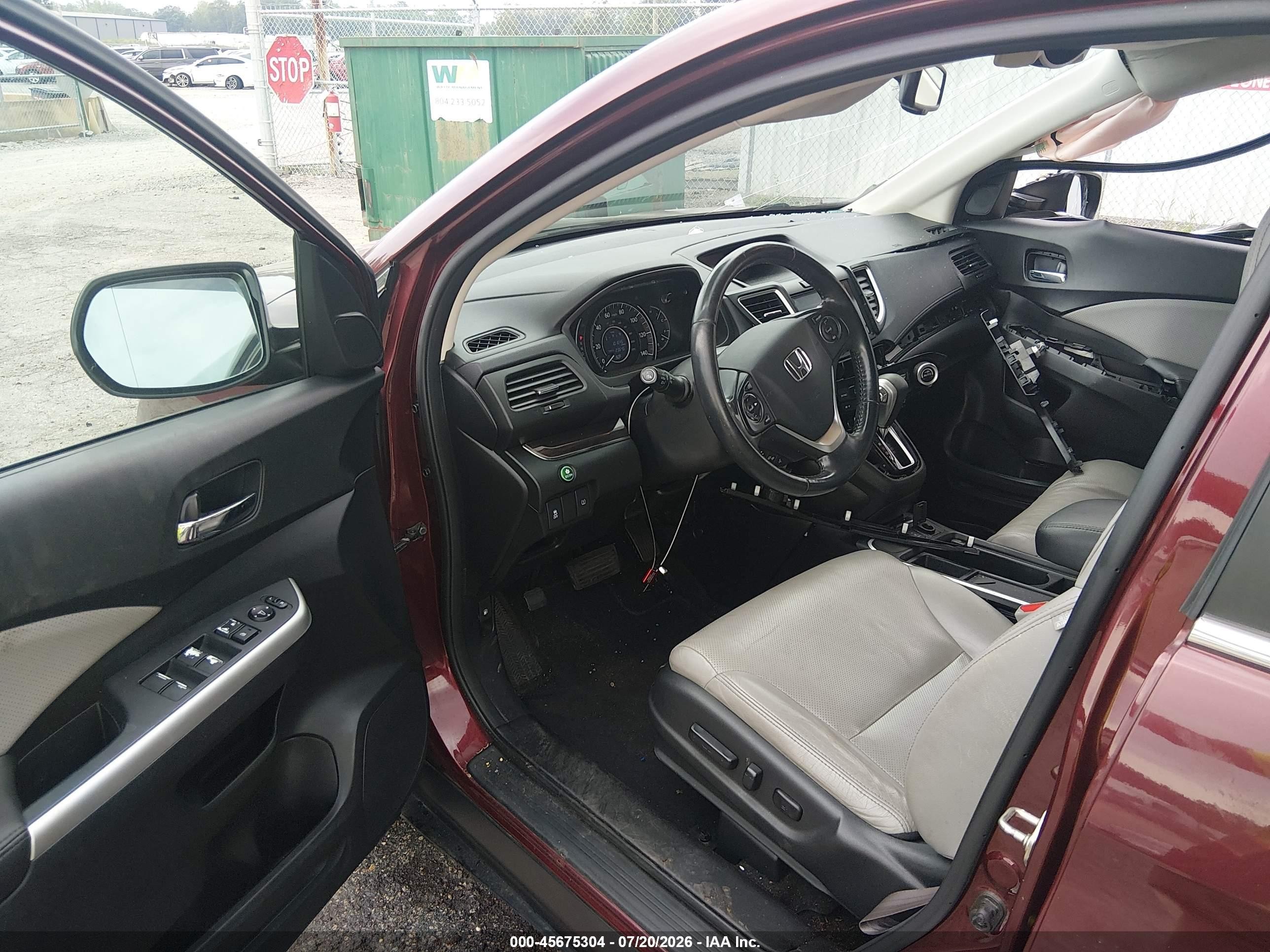 2015 Honda Cr-v Ex-l Бордовый vin: 2HKRM4H73FH608983