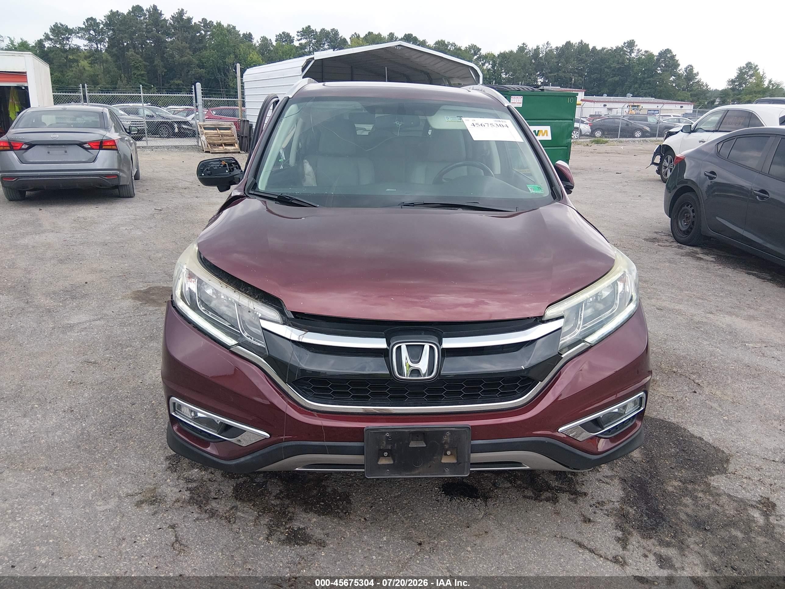 2015 Honda Cr-v Ex-l Бордовый vin: 2HKRM4H73FH608983