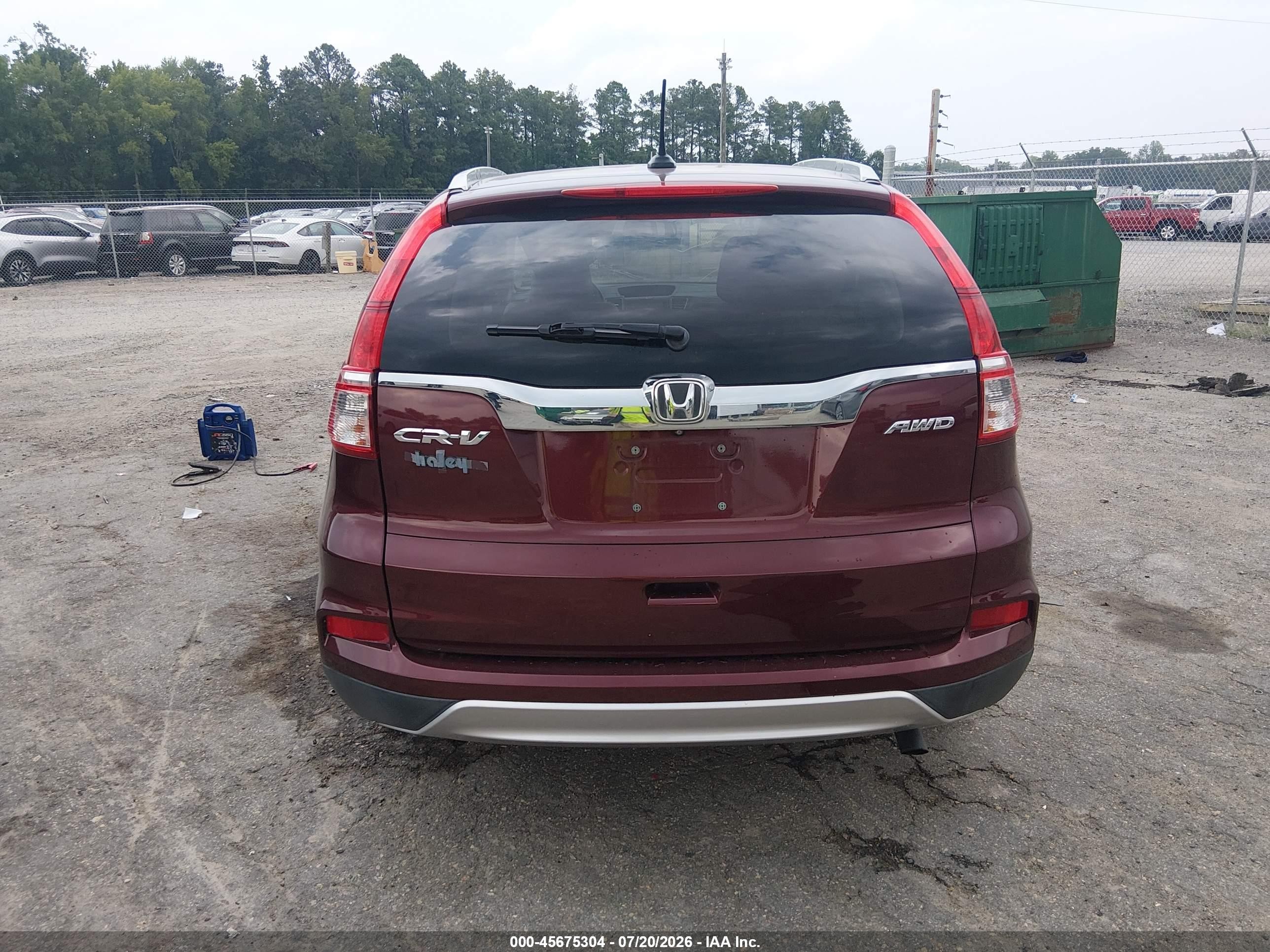 2015 Honda Cr-v Ex-l Бордовый vin: 2HKRM4H73FH608983