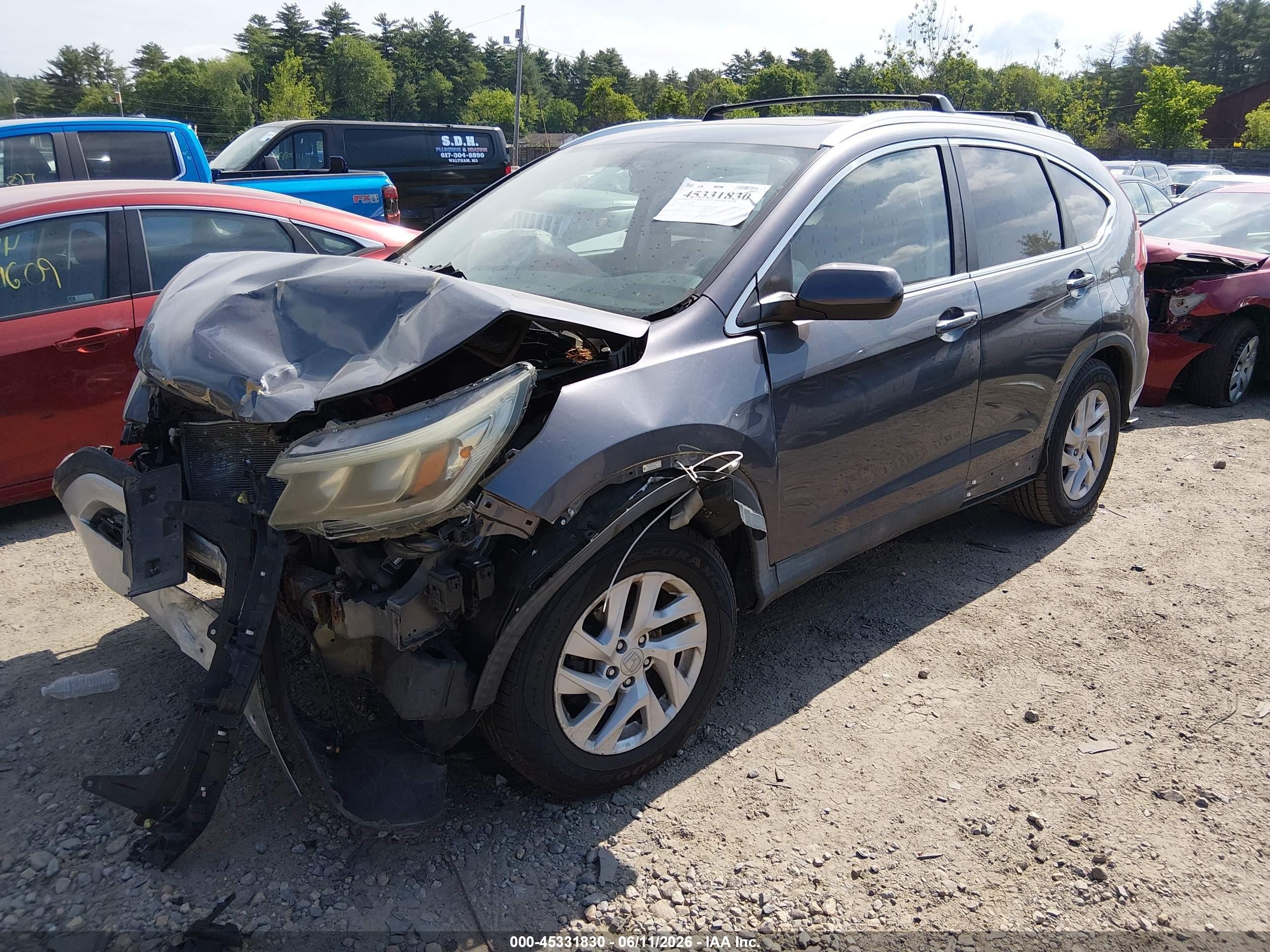 2015 Honda Cr-v Ex-l Gray vin: 2HKRM4H73FH613231