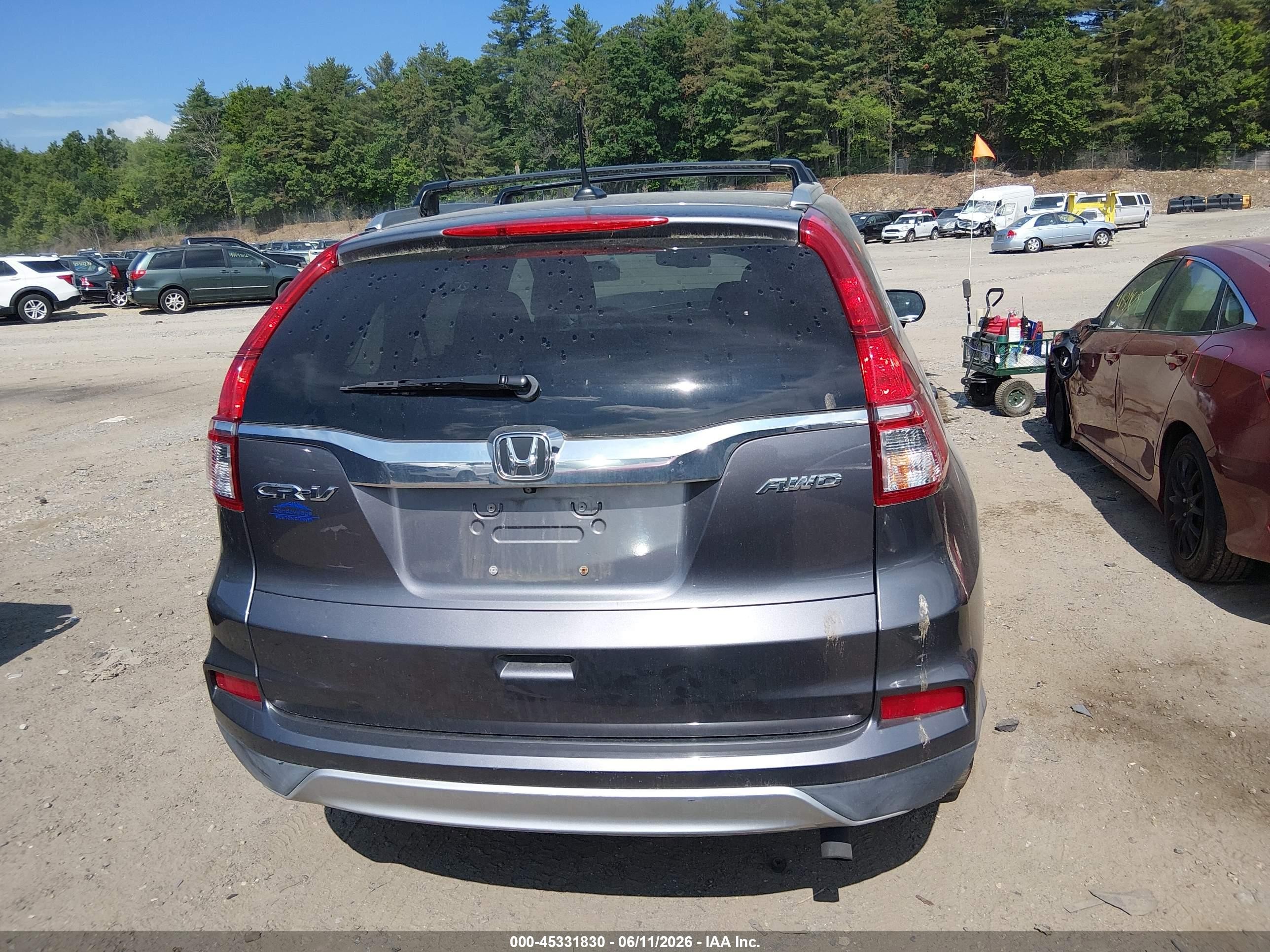 2015 Honda Cr-v Ex-l Gray vin: 2HKRM4H73FH613231