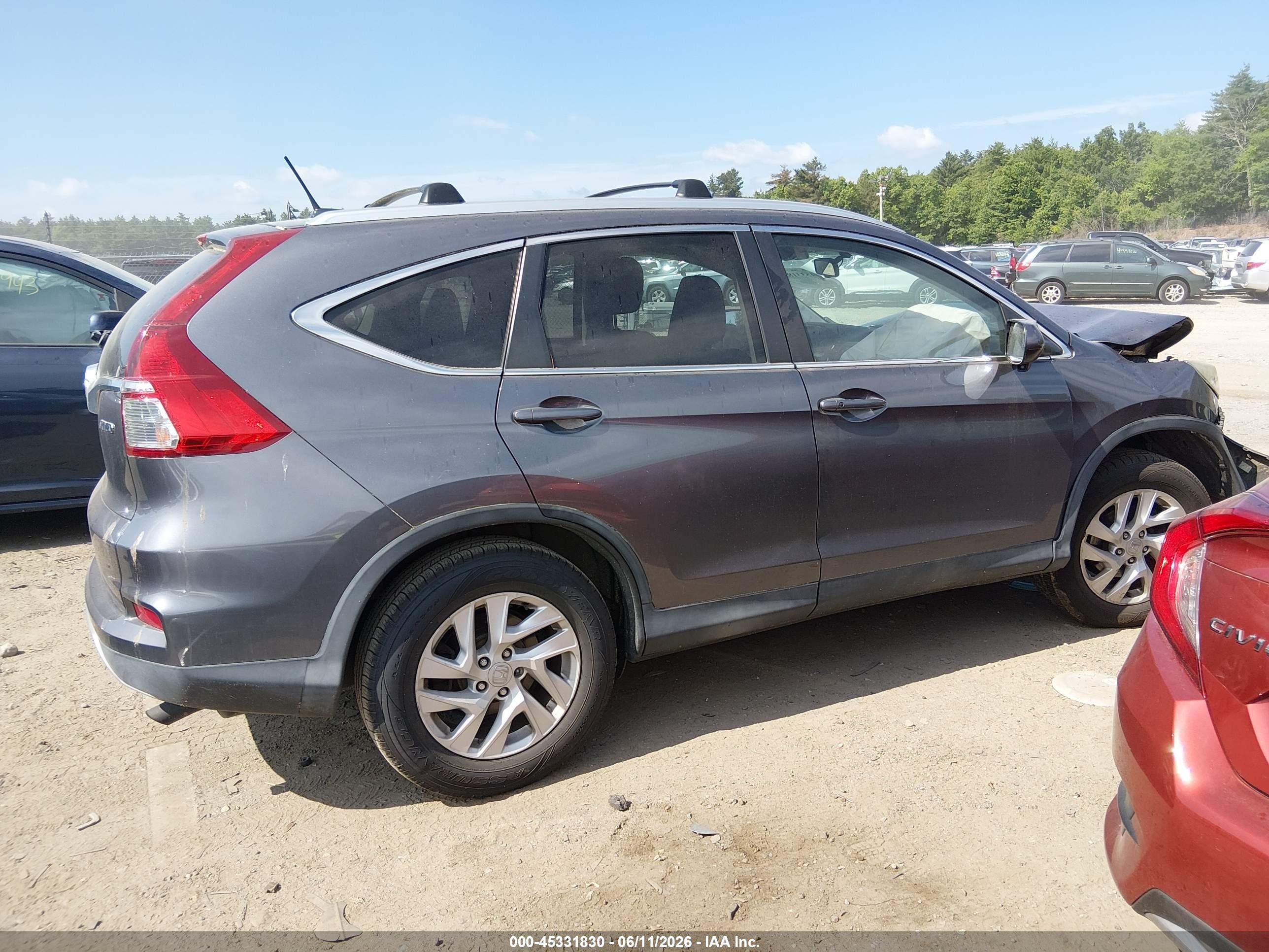 2015 Honda Cr-v Ex-l Gray vin: 2HKRM4H73FH613231